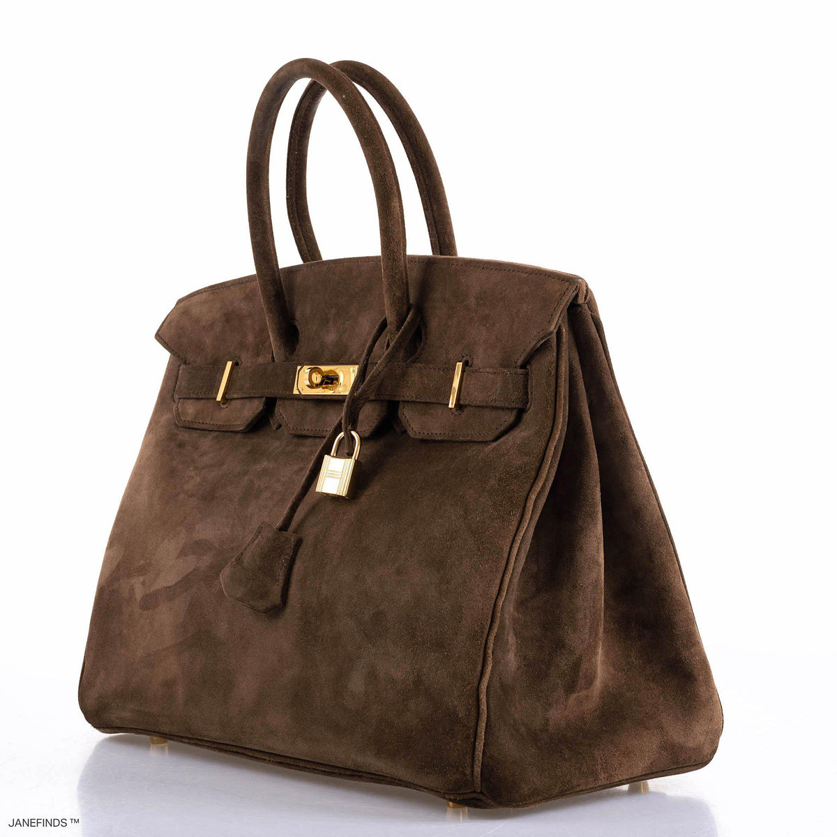 Hermes Birkin 35 Chocolate Veau Doblis Suede with Gold Hardware Hermes