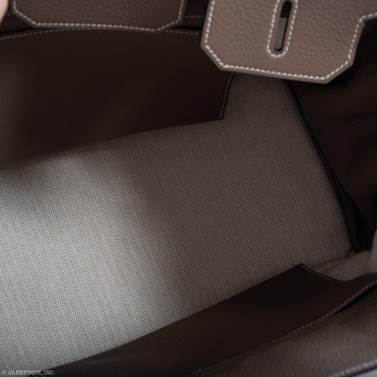 Hermes Birkin 35 Crinoline & Etoupe Clemence with Palladium Hardware Hermes
