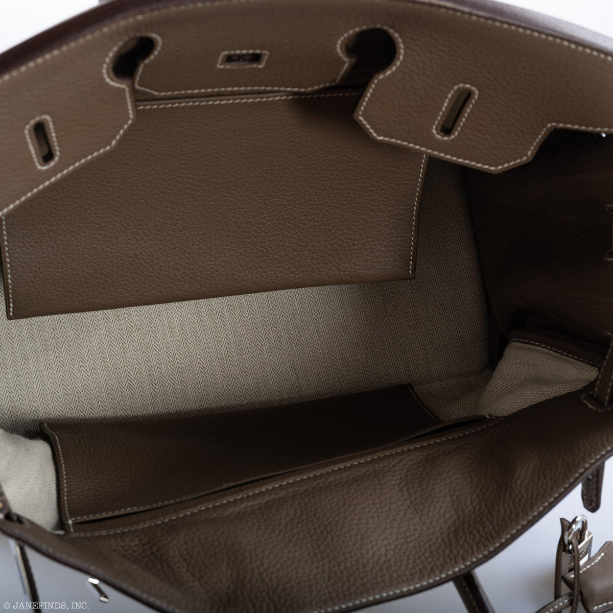Hermes Birkin 35 Crinoline & Etoupe Clemence with Palladium Hardware Hermes