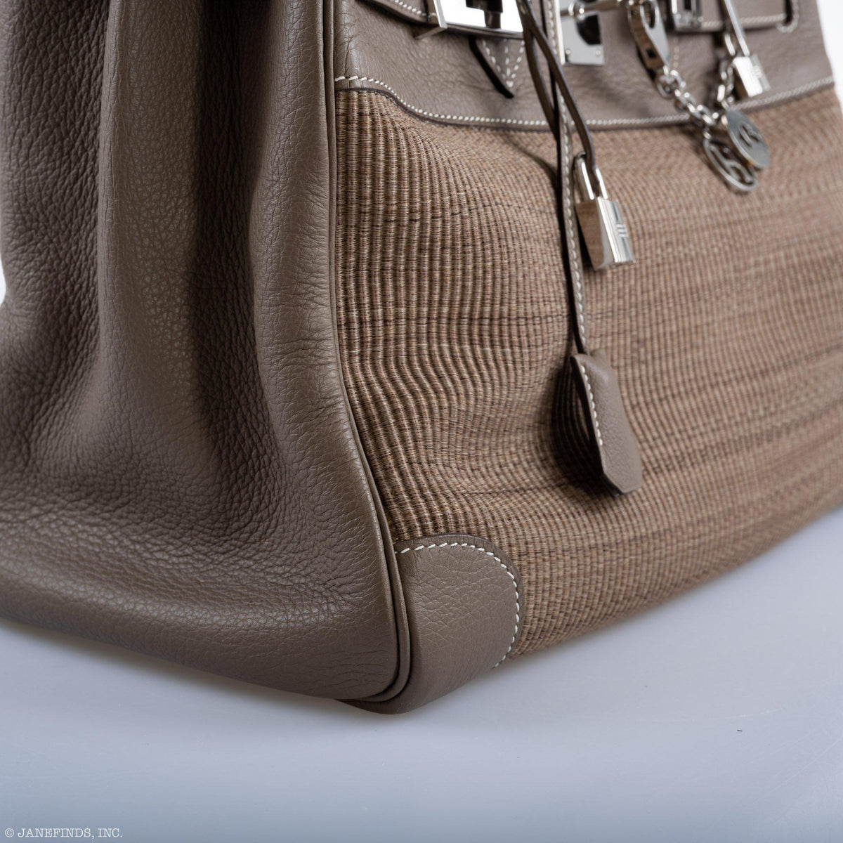 Hermes Birkin 35 Crinoline & Etoupe Clemence with Palladium Hardware Hermes