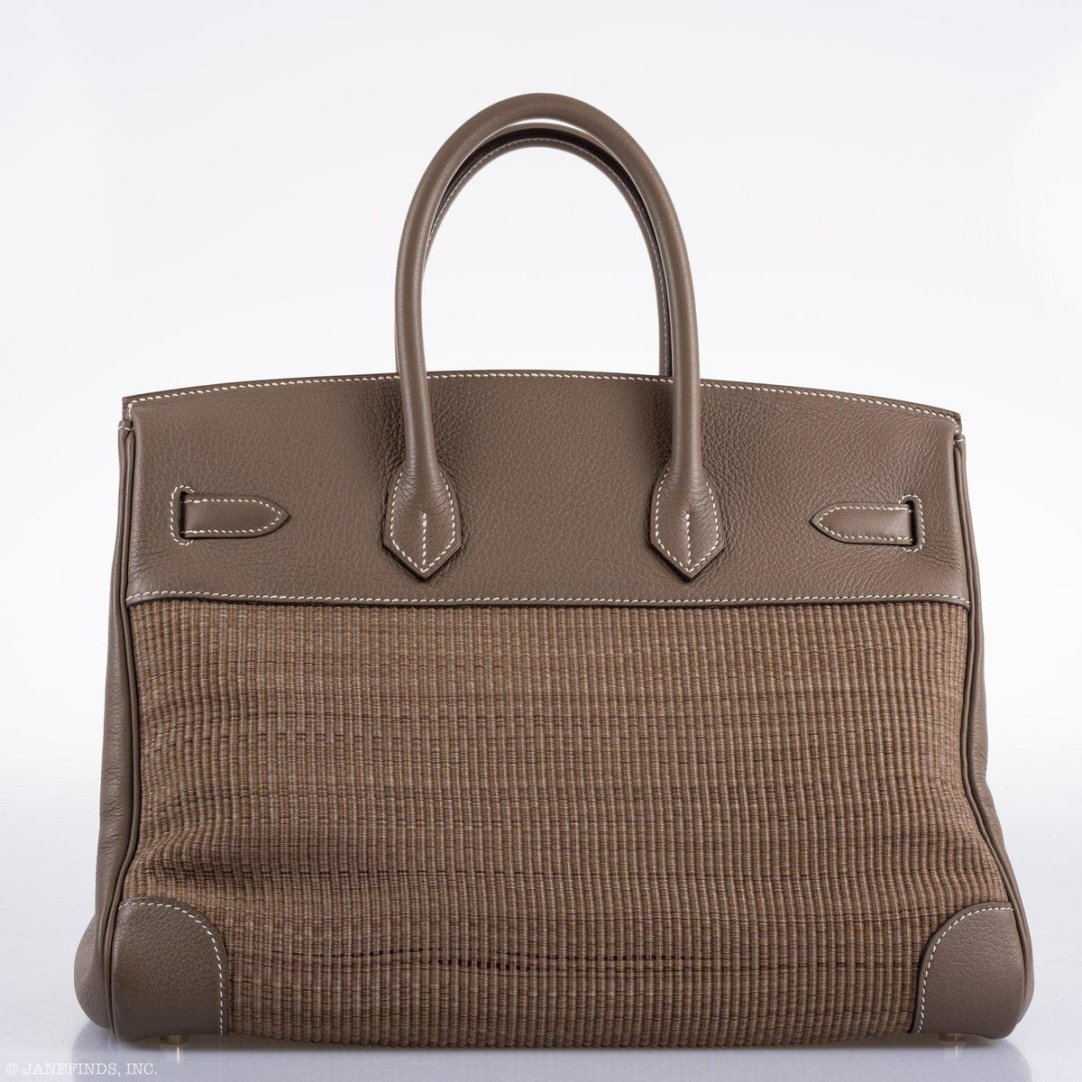 Hermes Birkin 35 Crinoline & Etoupe Clemence with Palladium Hardware Hermes