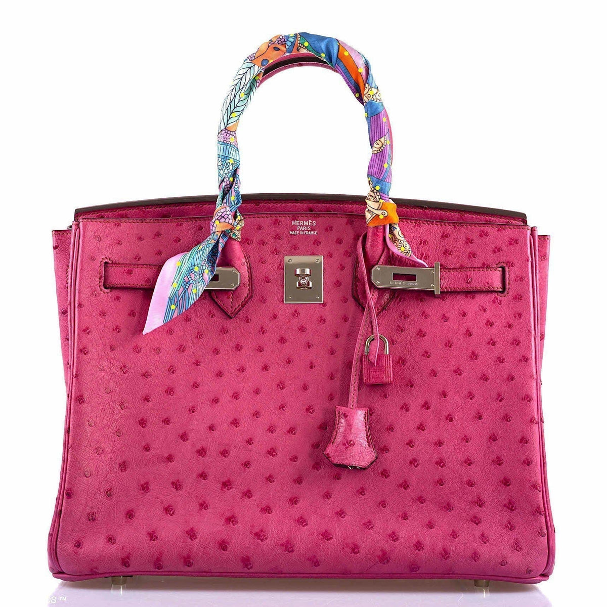 Hermes Birkin 35 Fuchsia Ostrich with Palladium Hardware Hermes