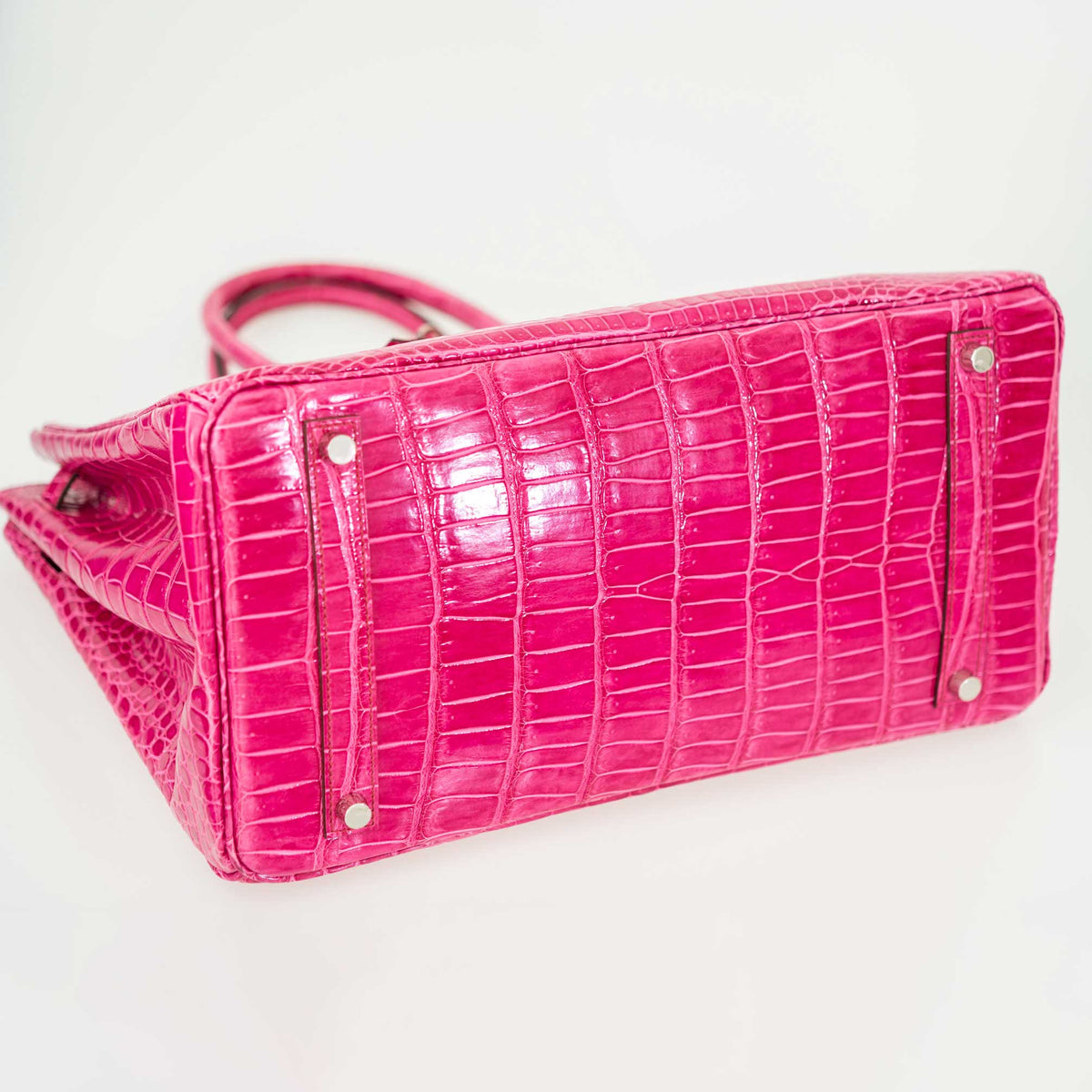 Hermes Birkin 35 Fuchsia Porosus Crocodile with Palladium Hardware Hermes