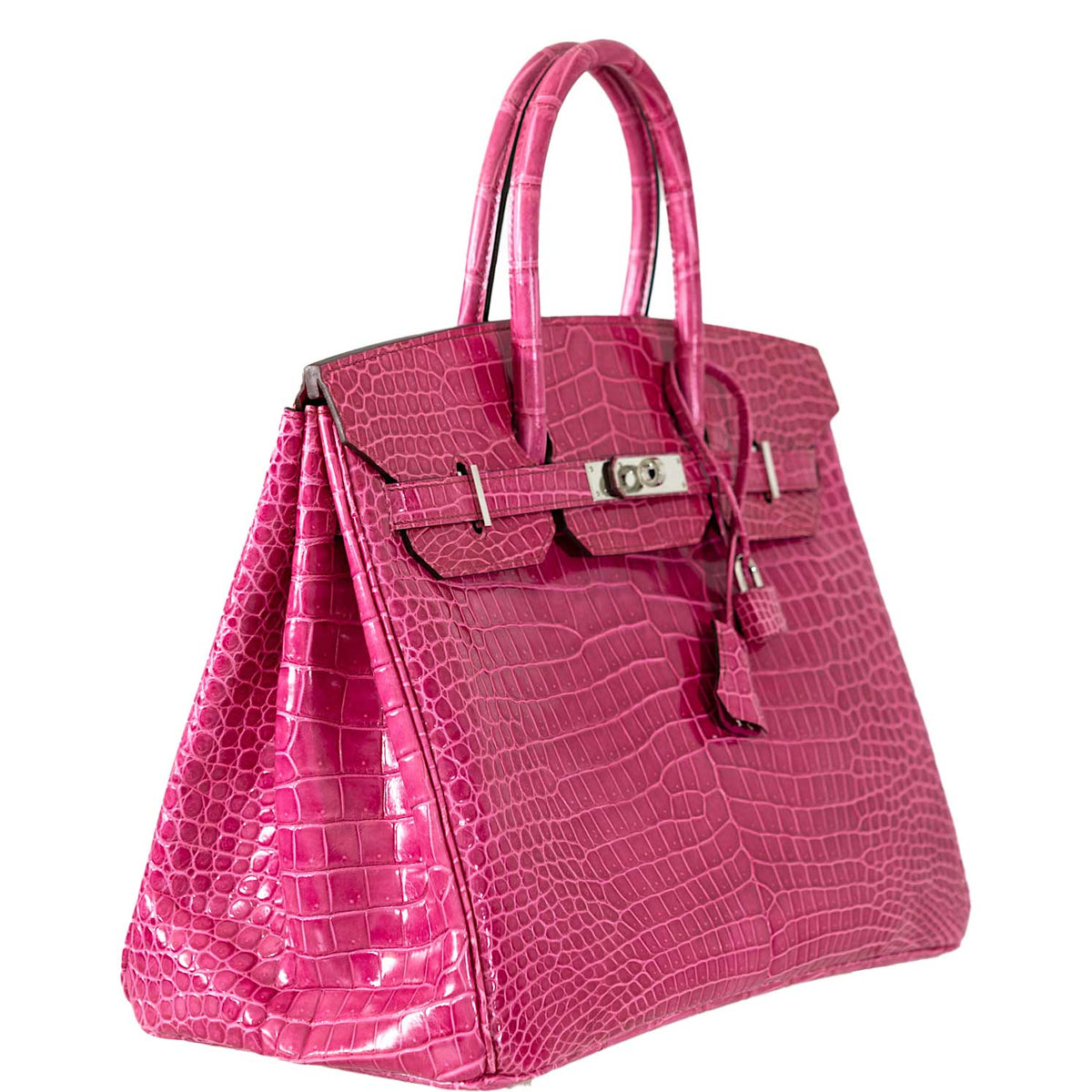 Hermes Birkin 35 Fuchsia Porosus Crocodile with Palladium Hardware Hermes