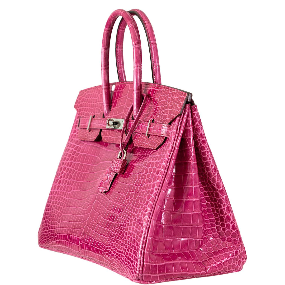 Hermes Birkin 35 Fuchsia Porosus Crocodile with Palladium Hardware Hermes