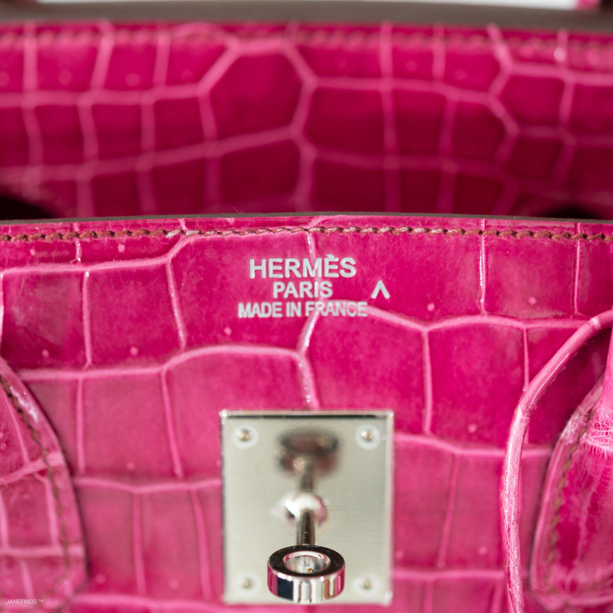 Hermes Birkin 35 Fuchsia Porosus Crocodile with Palladium Hardware Hermes