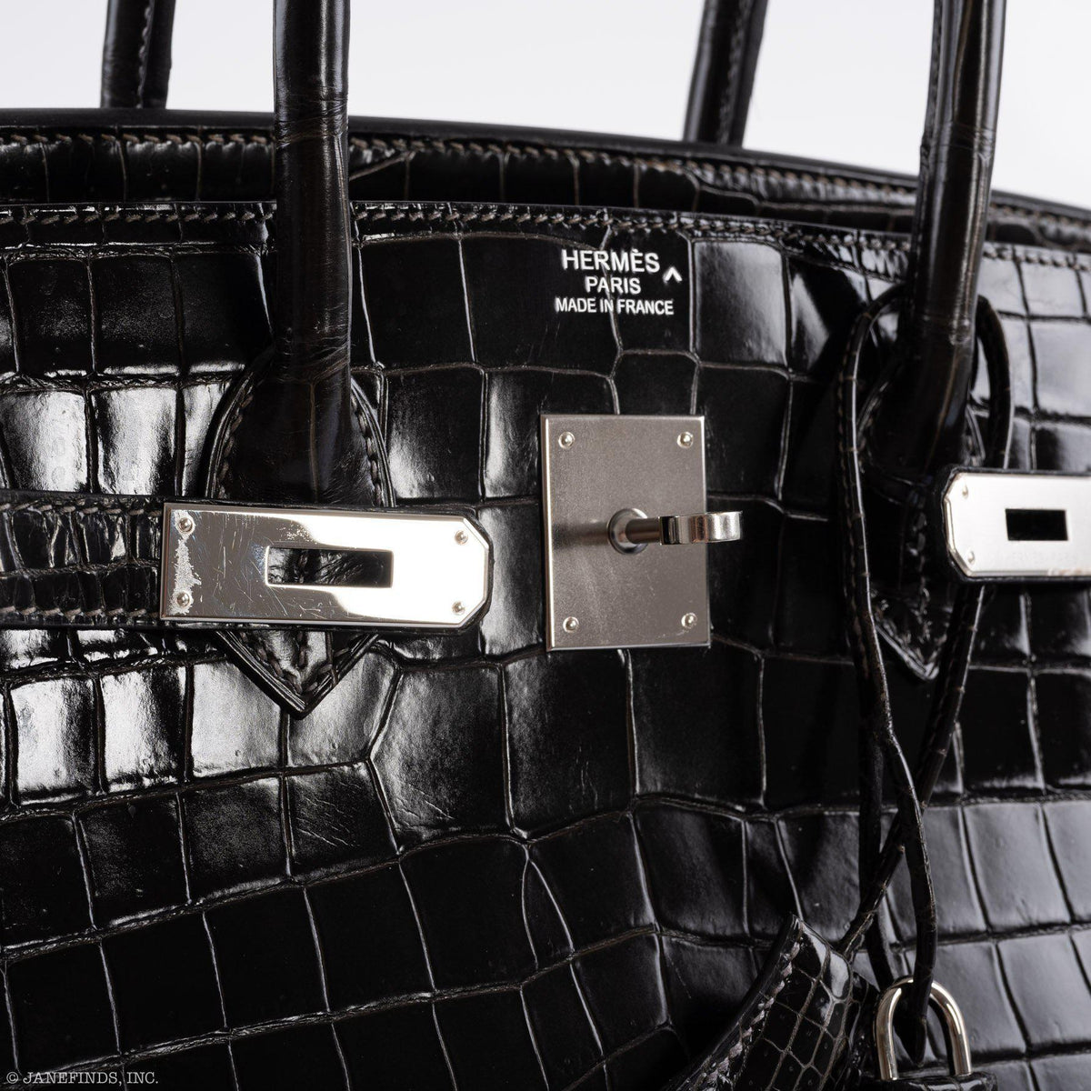 Hermes Birkin 35 Graphite Porosus Crocodile with Palladium Hardware Hermes