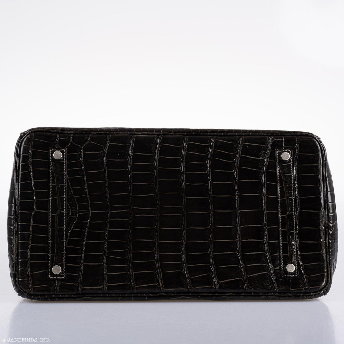 Hermes Birkin 35 Graphite Porosus Crocodile with Palladium Hardware Hermes