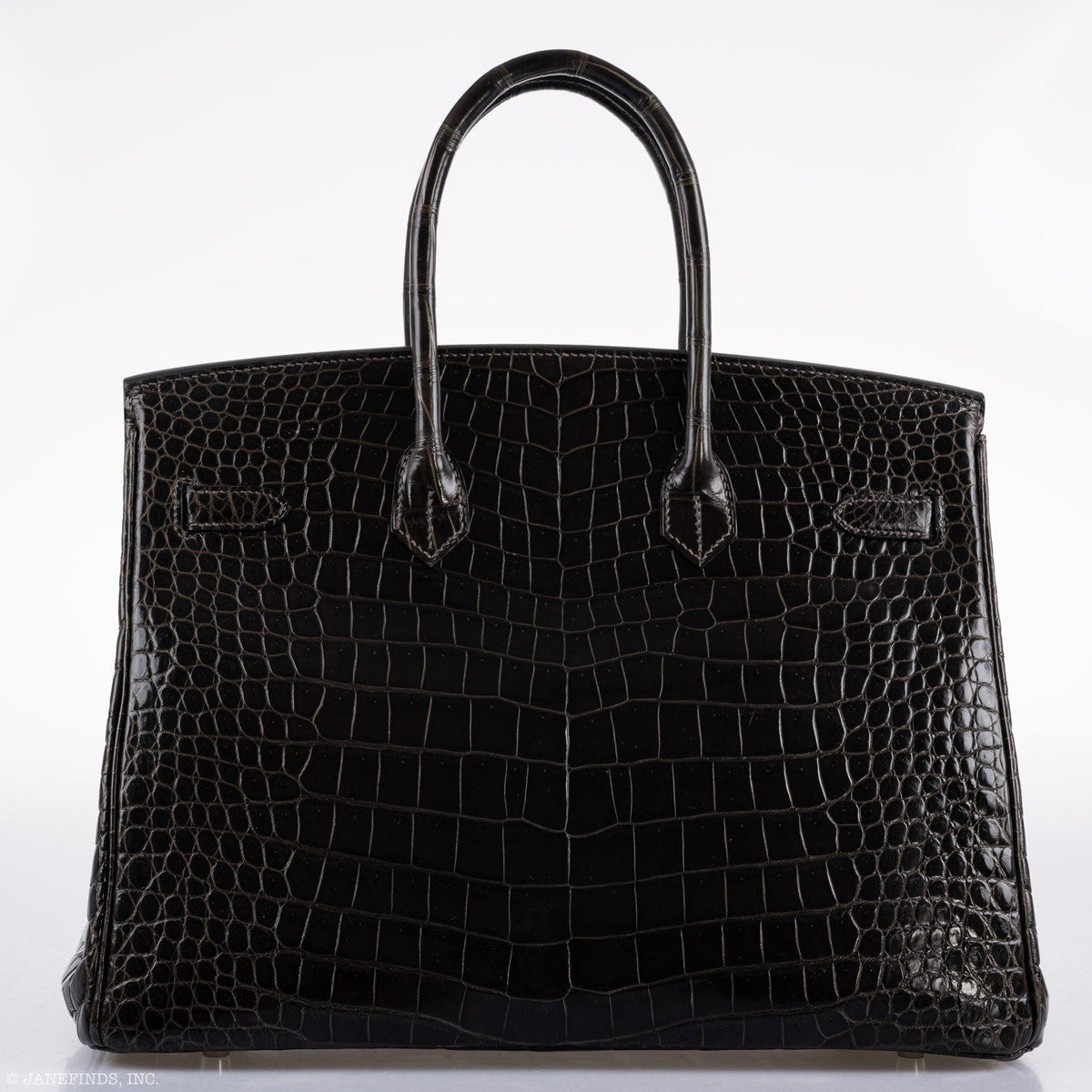 Hermes Birkin 35 Graphite Porosus Crocodile with Palladium Hardware Hermes