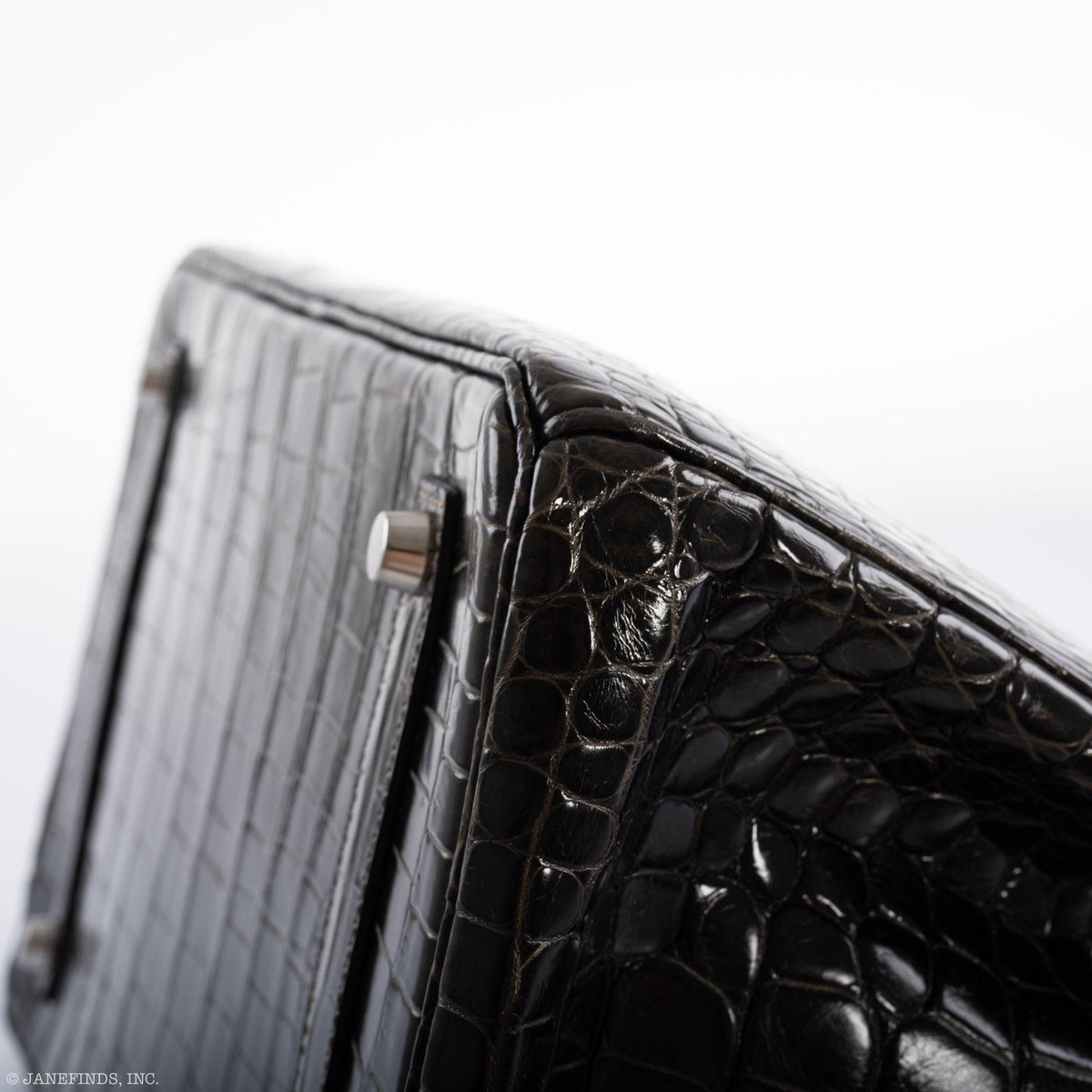 Hermes Birkin 35 Graphite Porosus Crocodile with Palladium Hardware Hermes