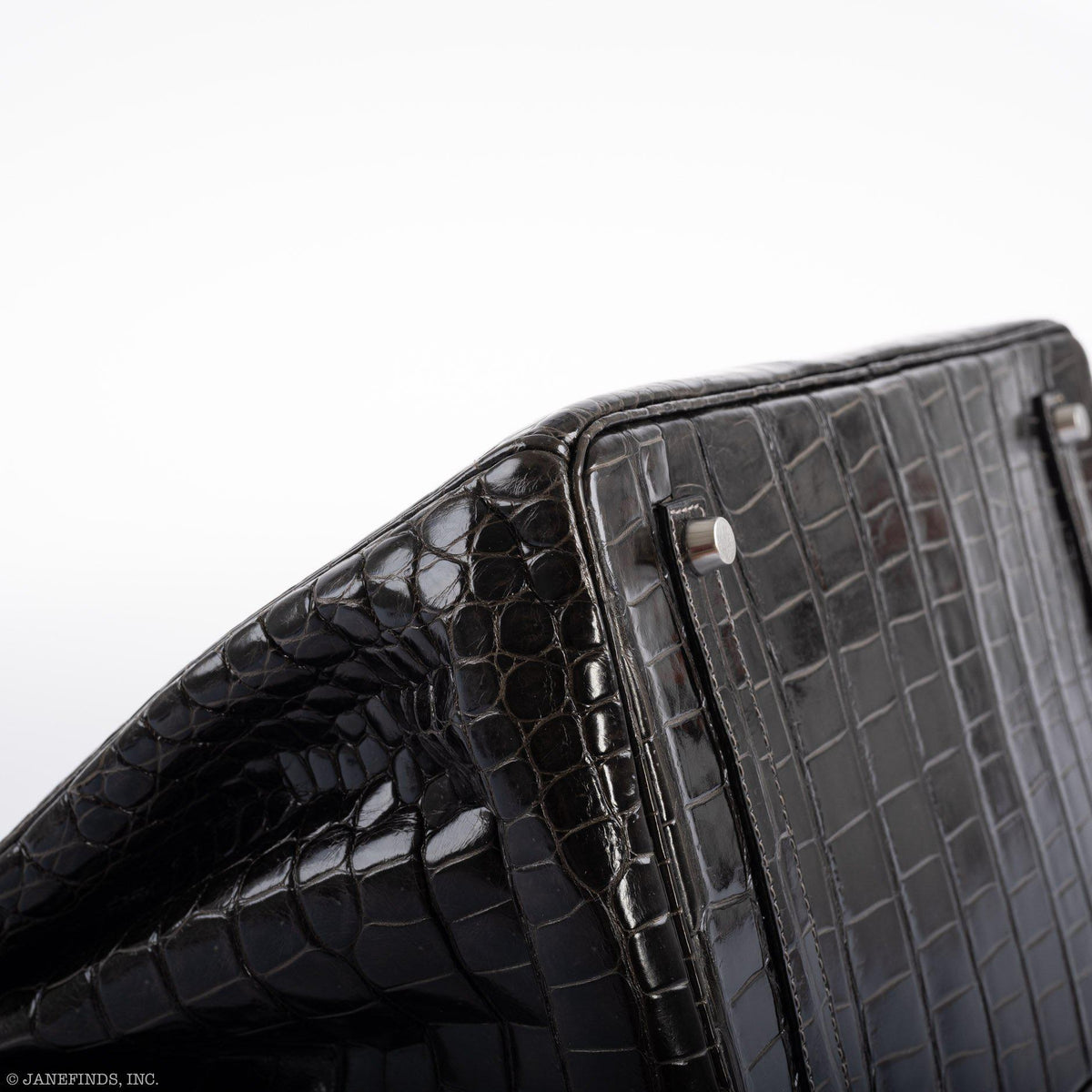 Hermes Birkin 35 Graphite Porosus Crocodile with Palladium Hardware Hermes
