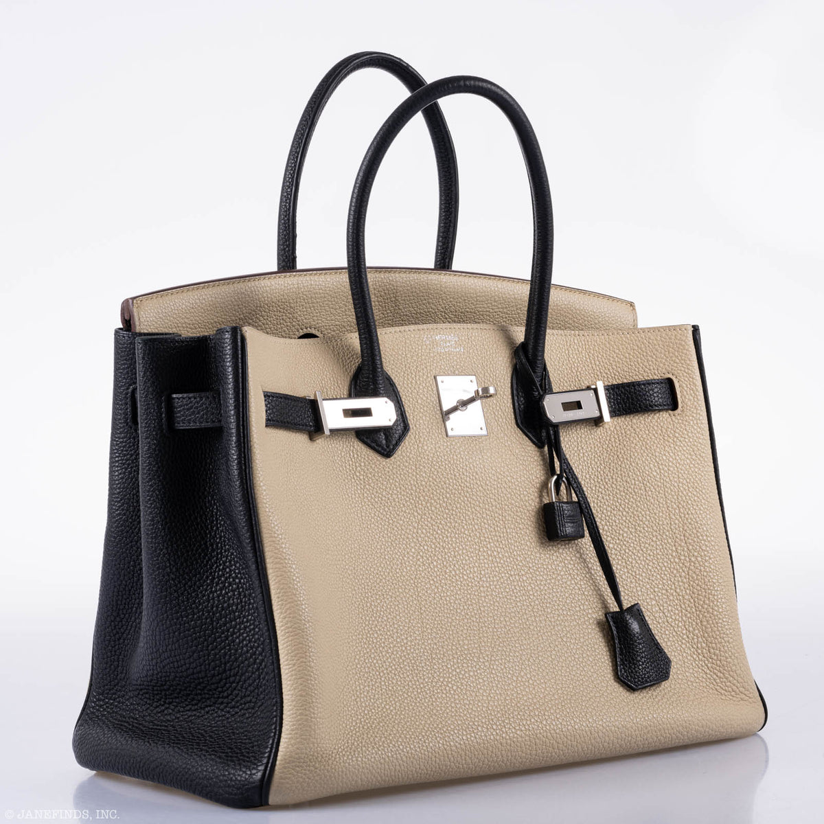 Hermes Birkin 35 HSS Black & Parchemin Togo Leather Palladium Hardware Hermes
