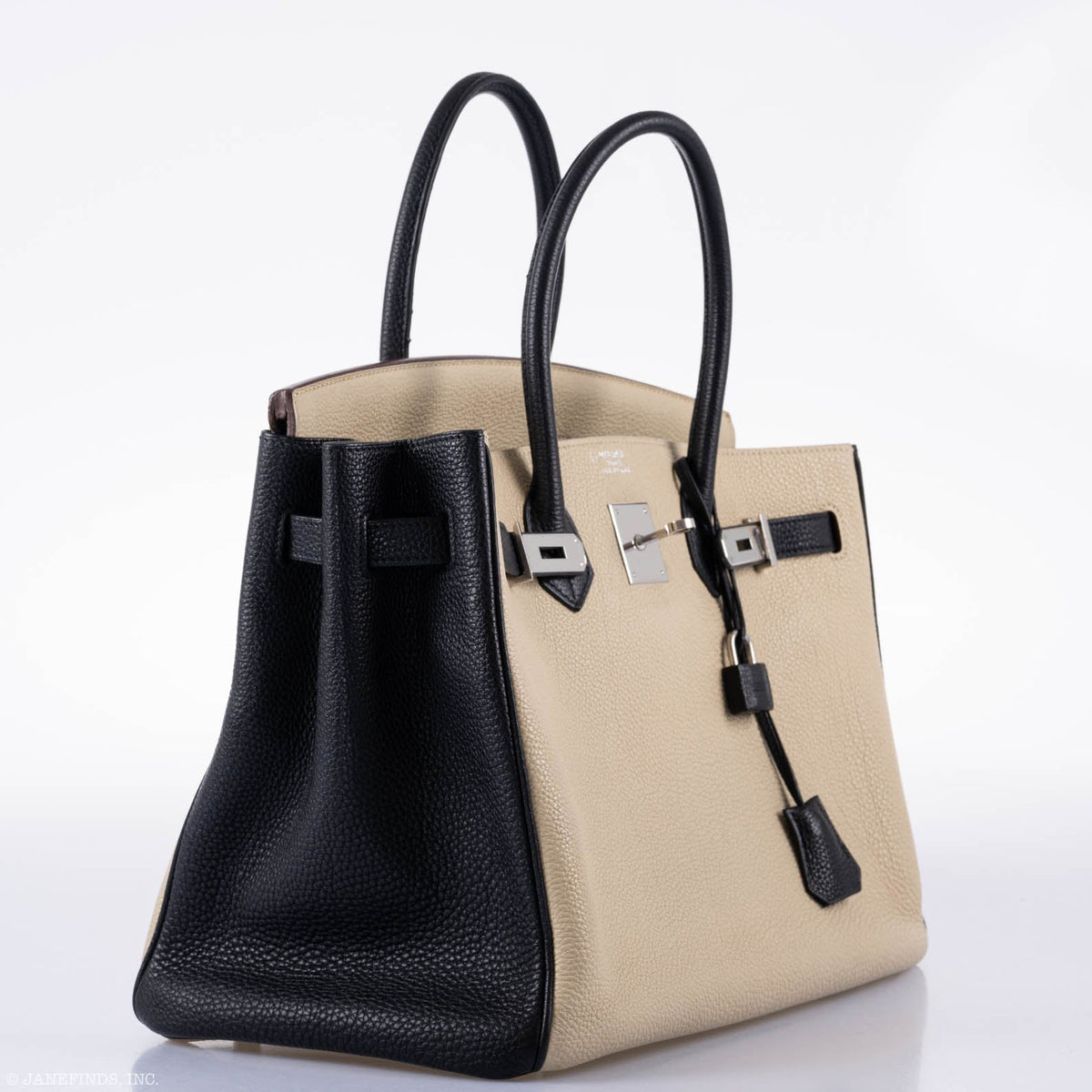 Hermes Birkin 35 HSS Black & Parchemin Togo Leather Palladium Hardware Hermes