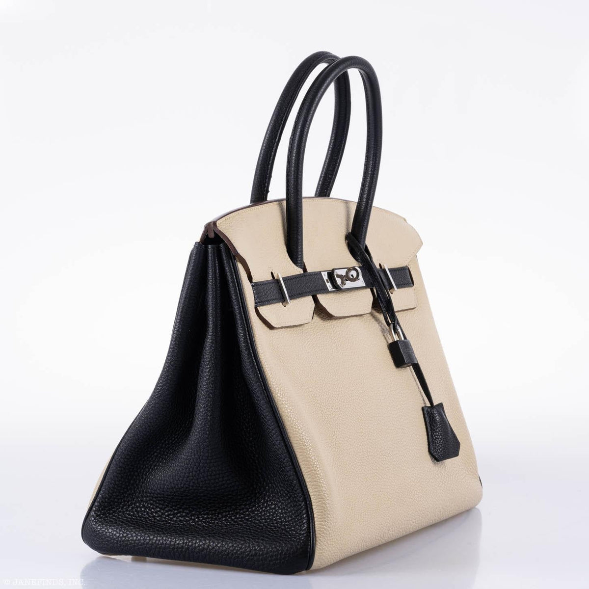 Hermes Birkin 35 HSS Black & Parchemin Togo Leather Palladium Hardware Hermes