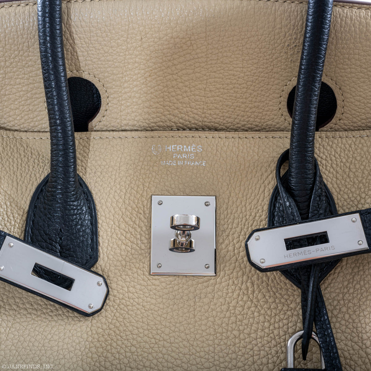 Hermes Birkin 35 HSS Black & Parchemin Togo Leather Palladium Hardware Hermes