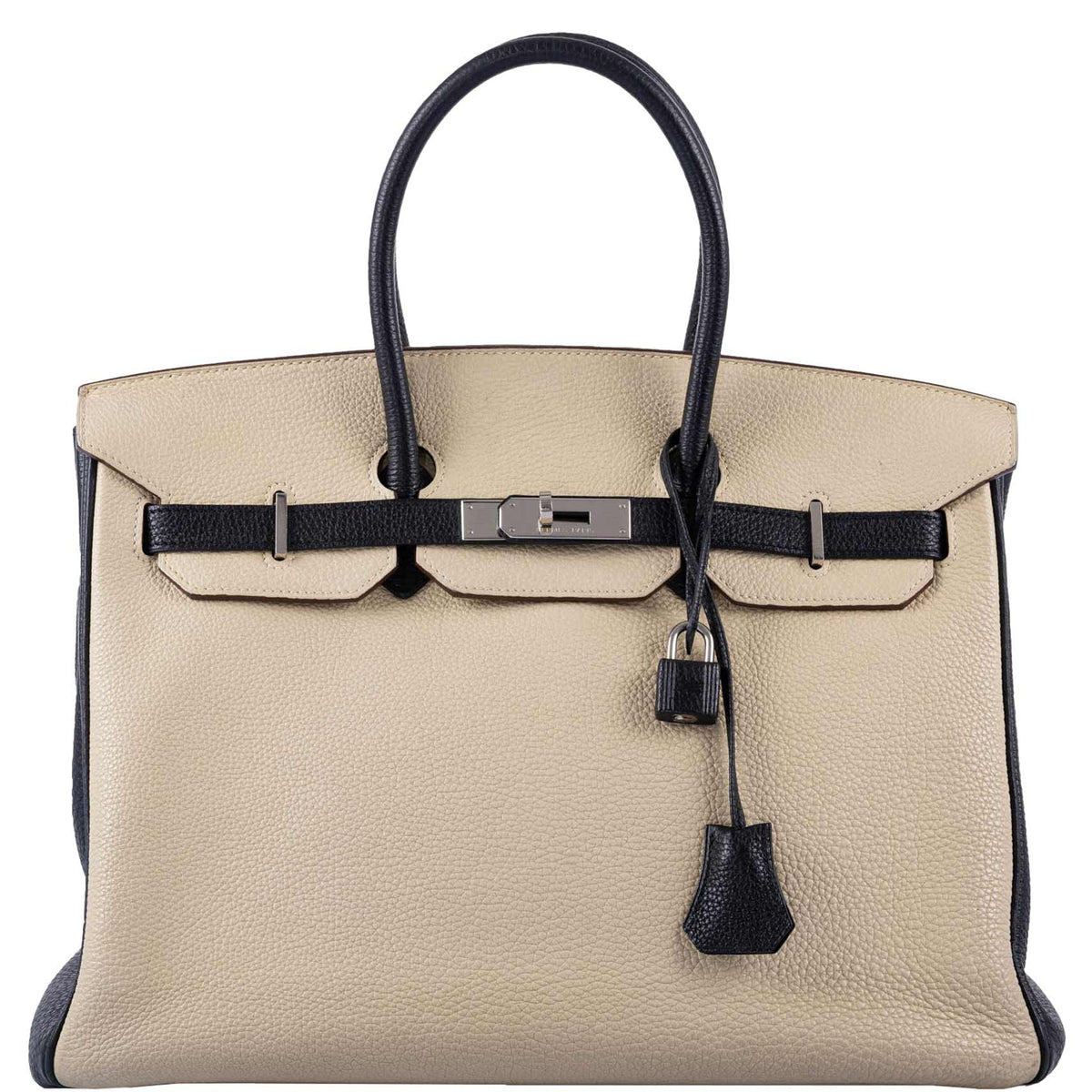 Hermes Birkin 35 HSS Black & Parchemin Togo Leather Palladium Hardware Hermes