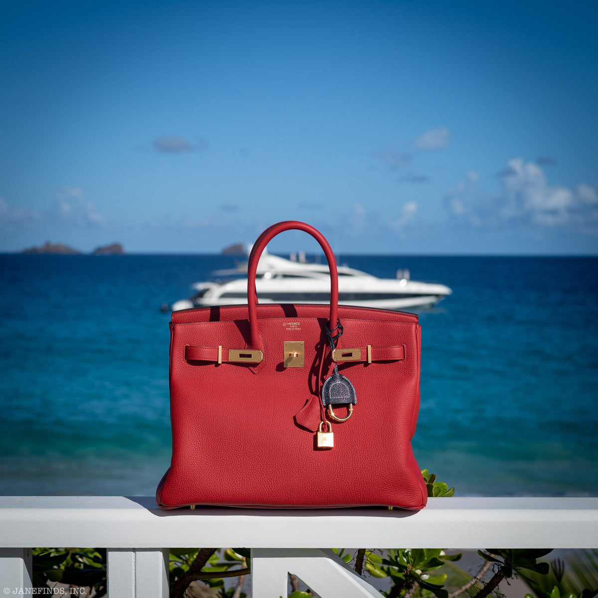 Hermes Birkin 35 HSS Rouge Vif Togo Brushed Gold Hardware Hermes