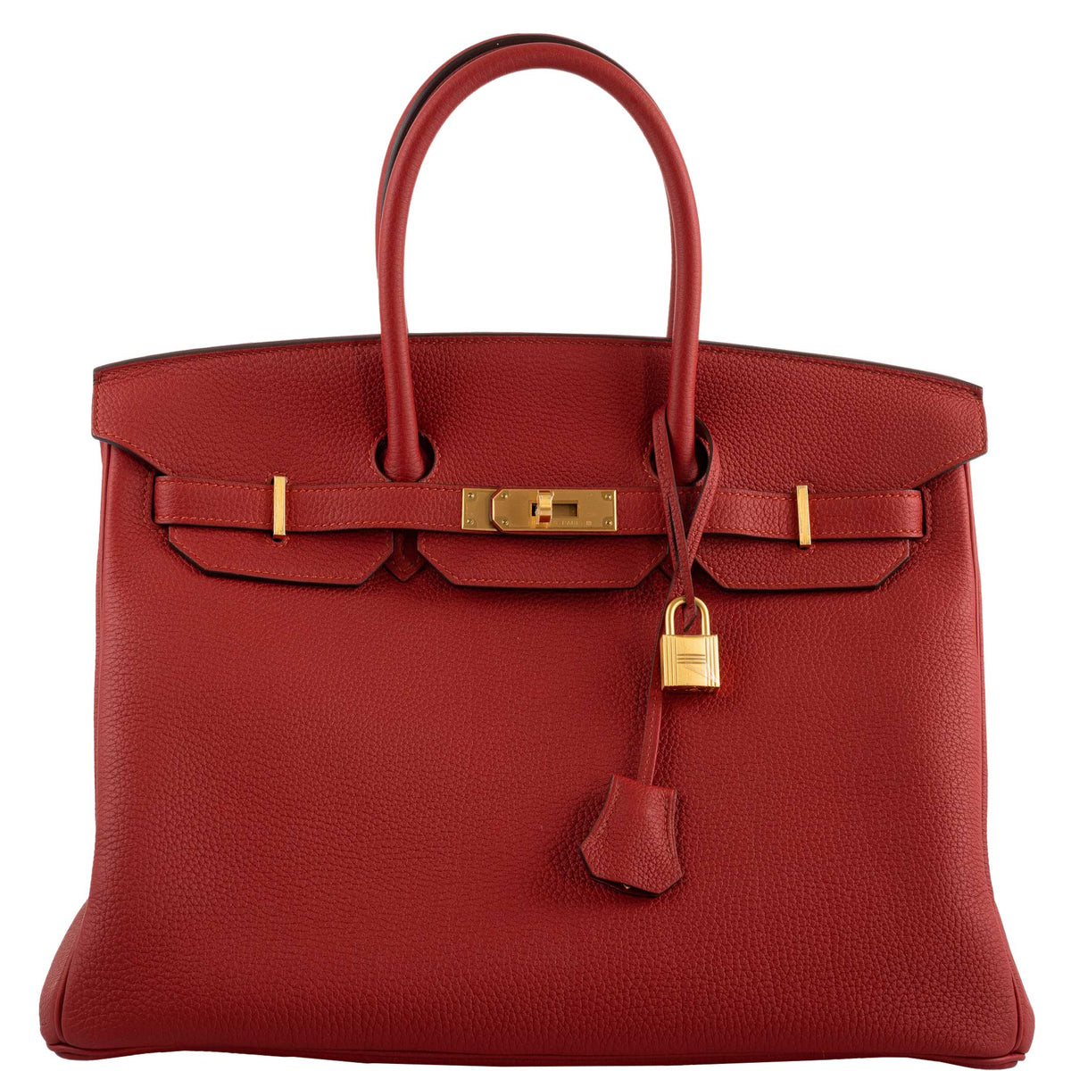 Hermes Birkin 35 HSS Rouge Vif Togo Brushed Gold Hardware Hermes