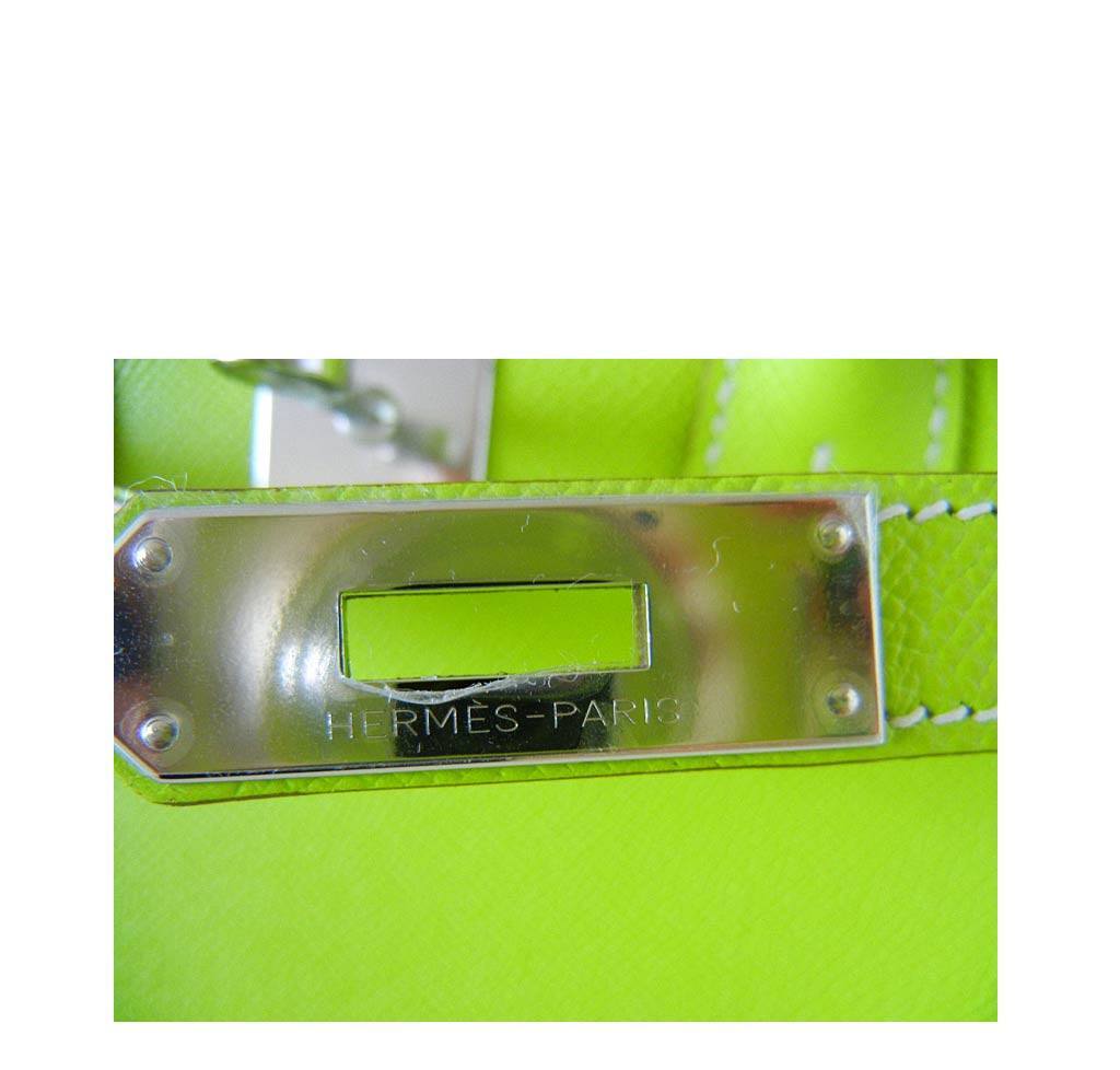 Hermes Birkin 35 Kiwi Epsom Leather Palladium Hardware BagAg