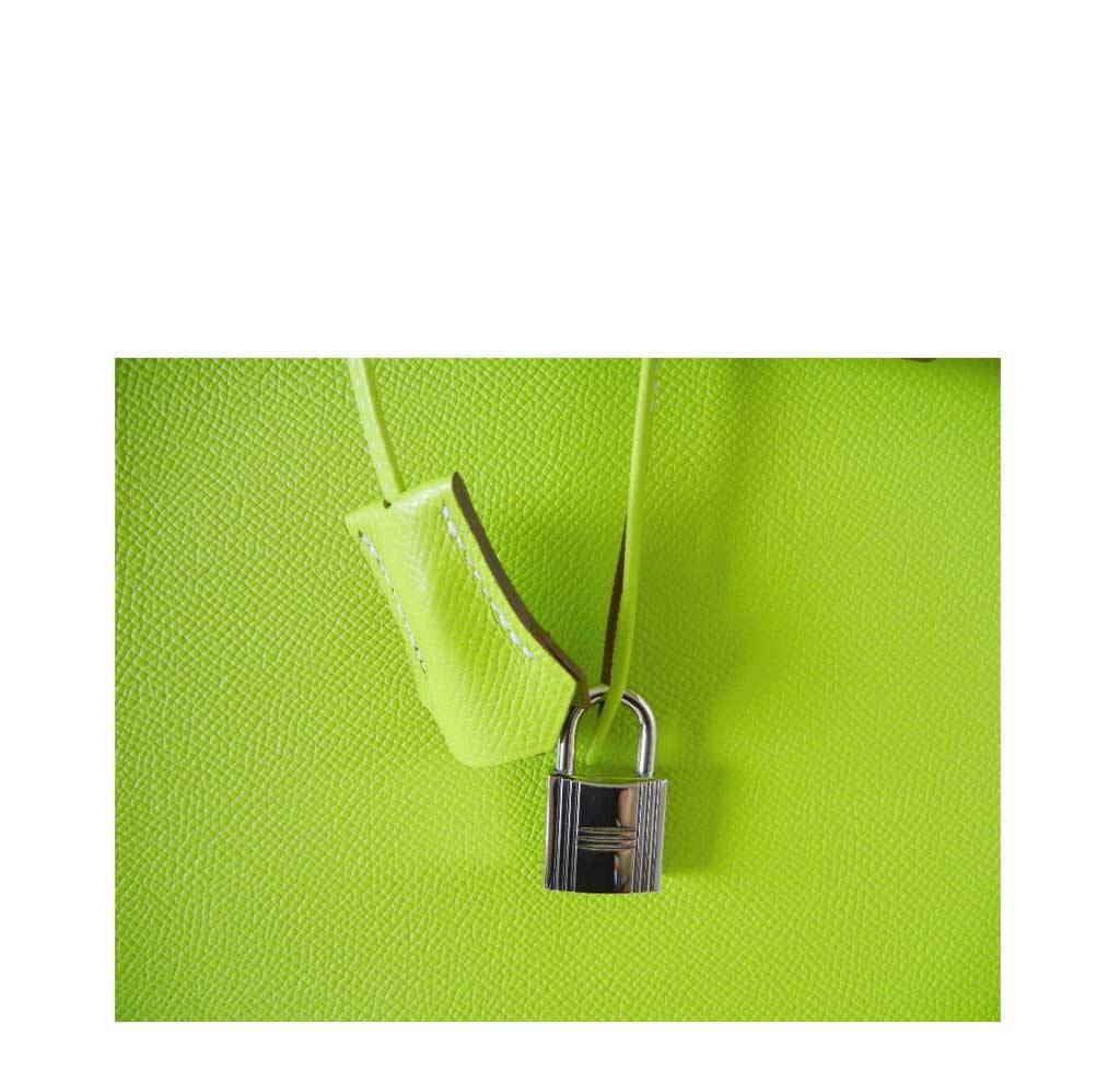 Hermes Birkin 35 Kiwi Epsom Leather Palladium Hardware BagAg