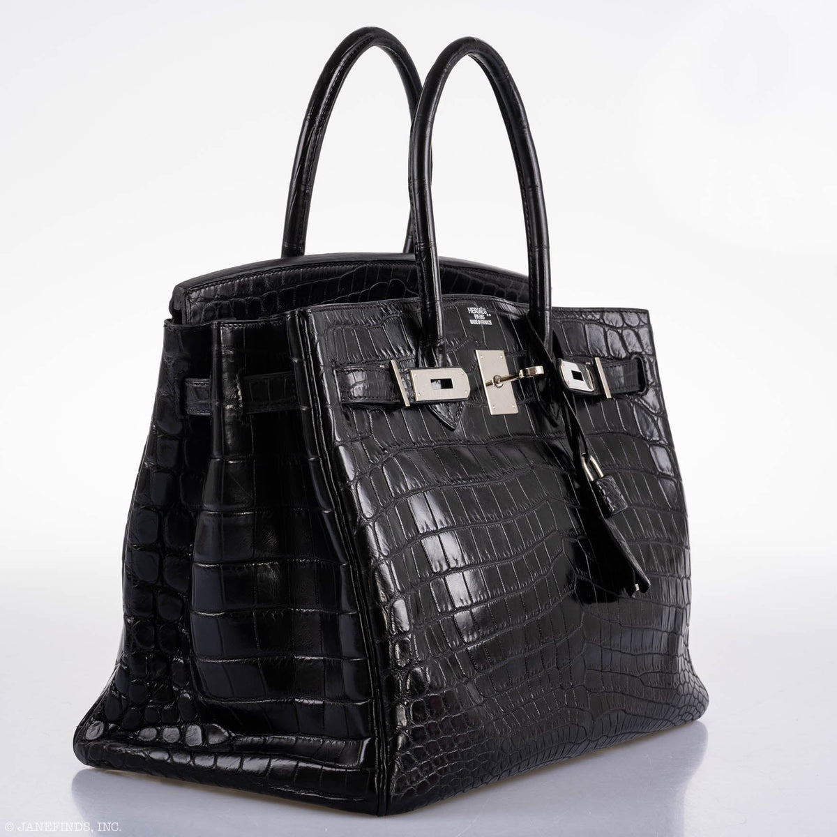 Hermes Birkin 35 Matte Black Nilo Crocodile with Palladium Hardware Hermes
