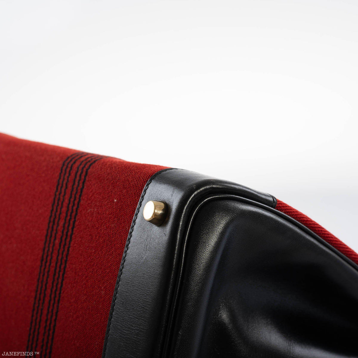 Hermes Birkin 35 Red Potamos Canvas & Black Box with Gold Hardware Hermes