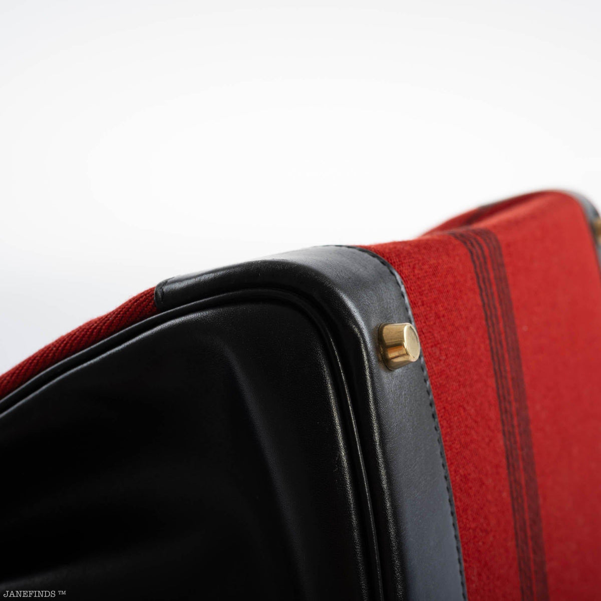 Hermes Birkin 35 Red Potamos Canvas & Black Box with Gold Hardware Hermes