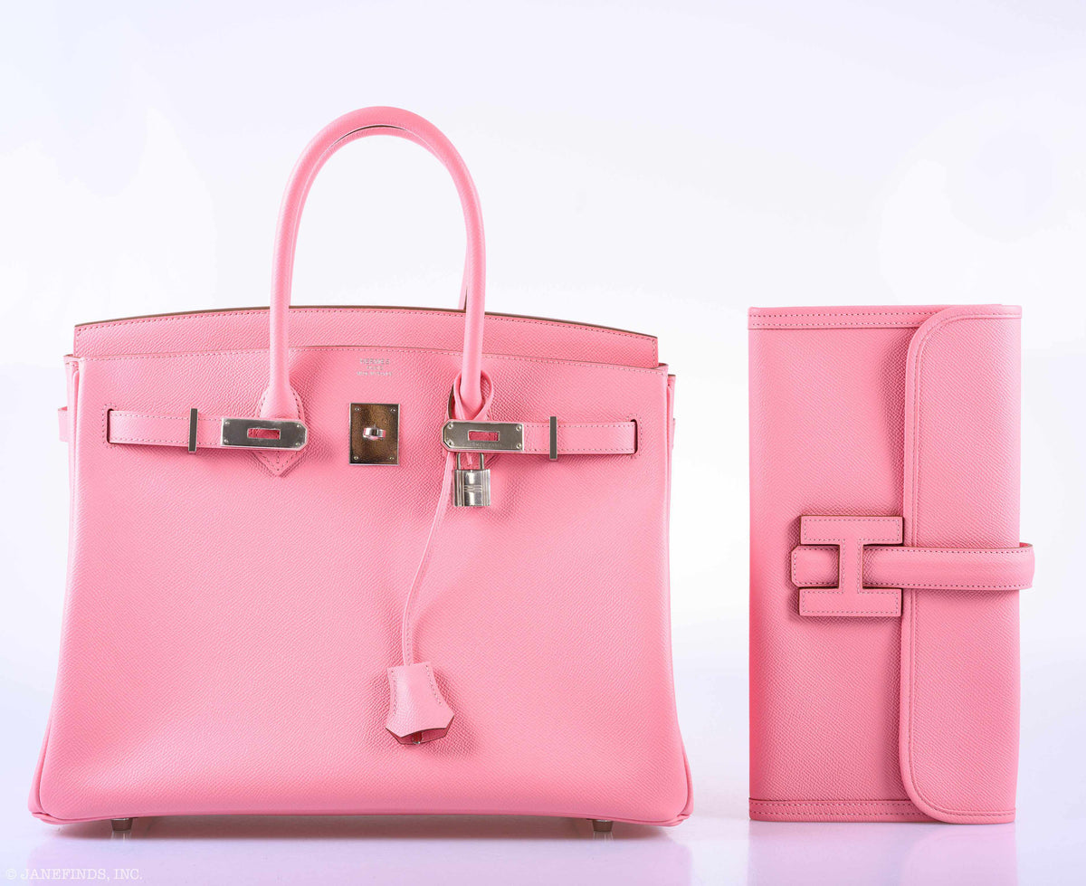 Hermes Birkin 35 Rose Confetti Epsom Palladium Hardware Hermes