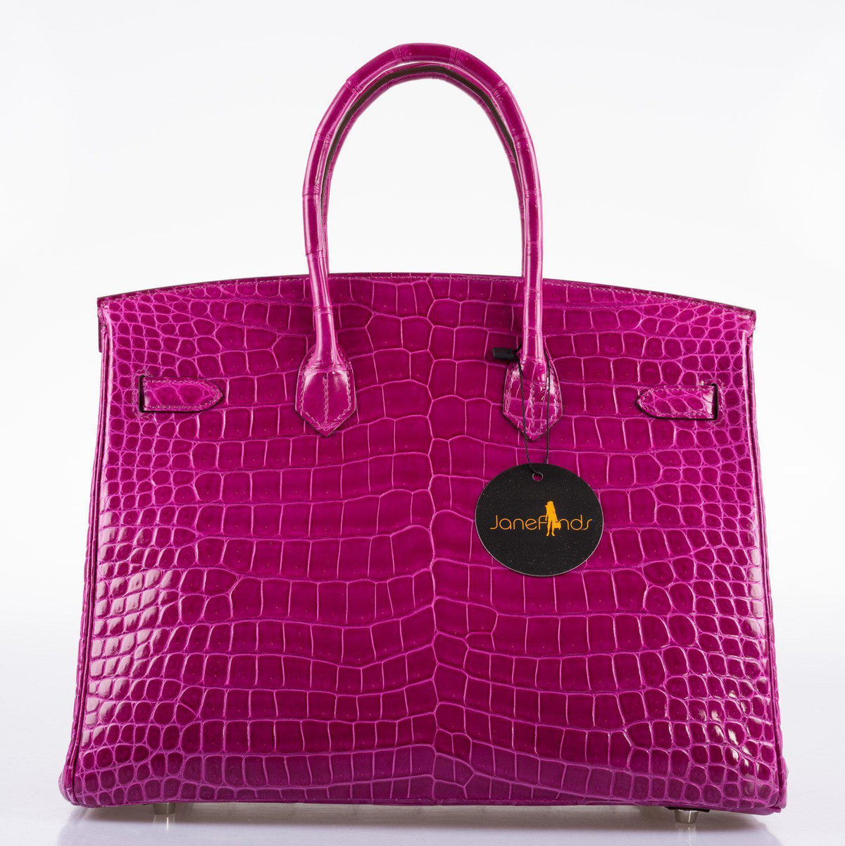 Hermes Birkin 35 Rose Scheherazade Shiny Porosus Crocodile Palladium Hardware Hermes
