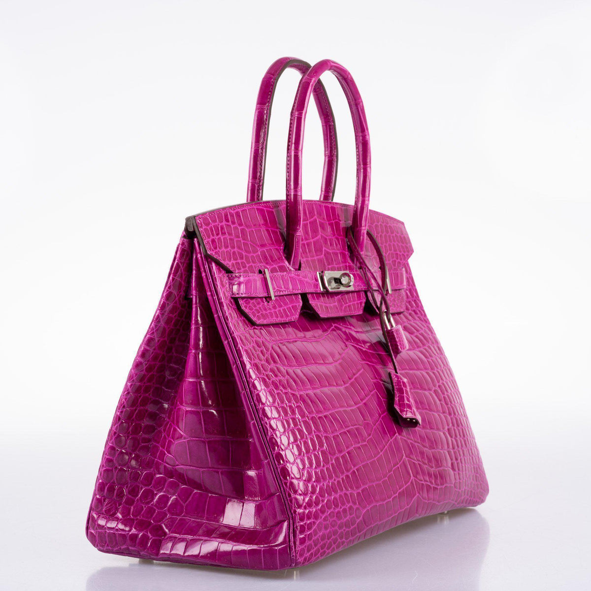 Hermes Birkin 35 Rose Scheherazade Shiny Porosus Crocodile Palladium Hardware Hermes