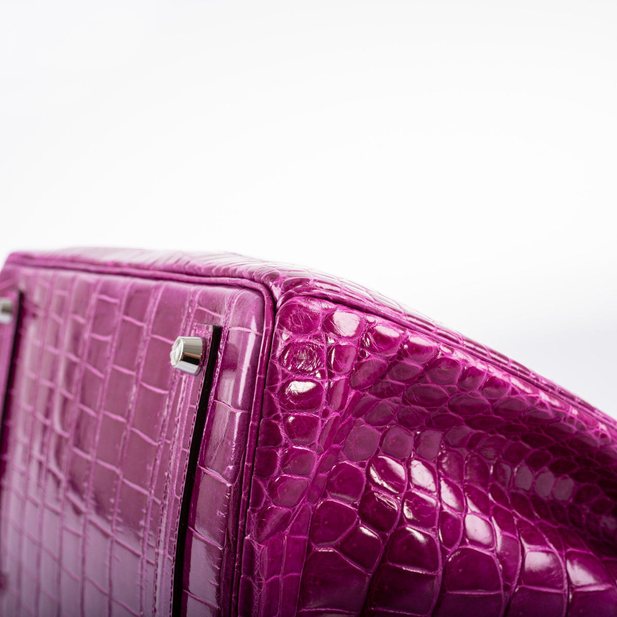 Hermes Birkin 35 Rose Scheherazade Shiny Porosus Crocodile Palladium Hardware Hermes