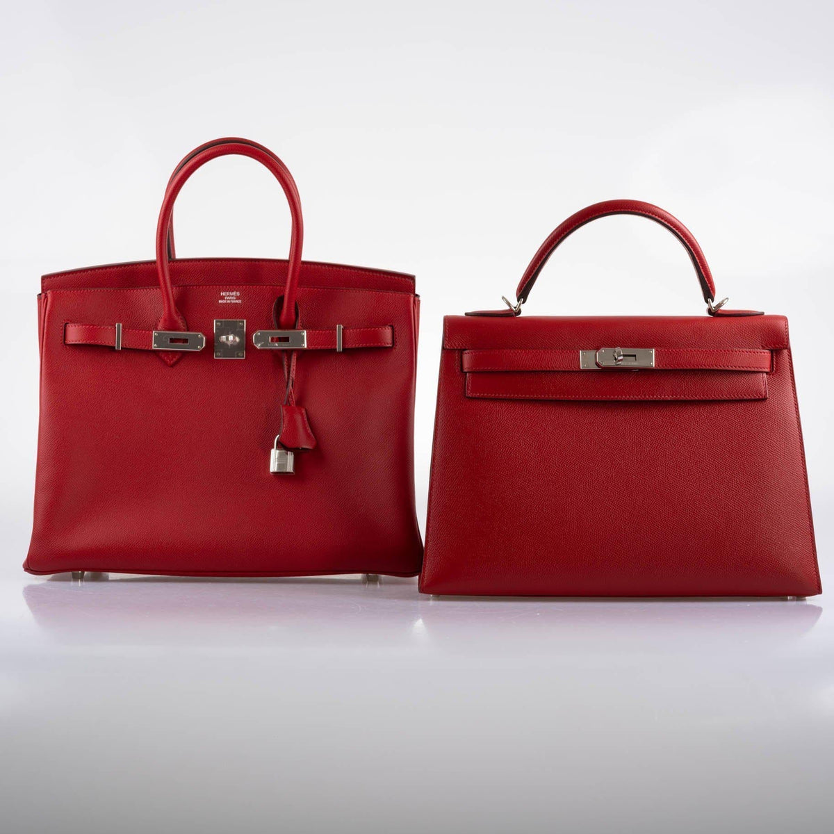 Hermes Birkin 35 Rouge Vif Epsom with Palladium Hardware Hermes