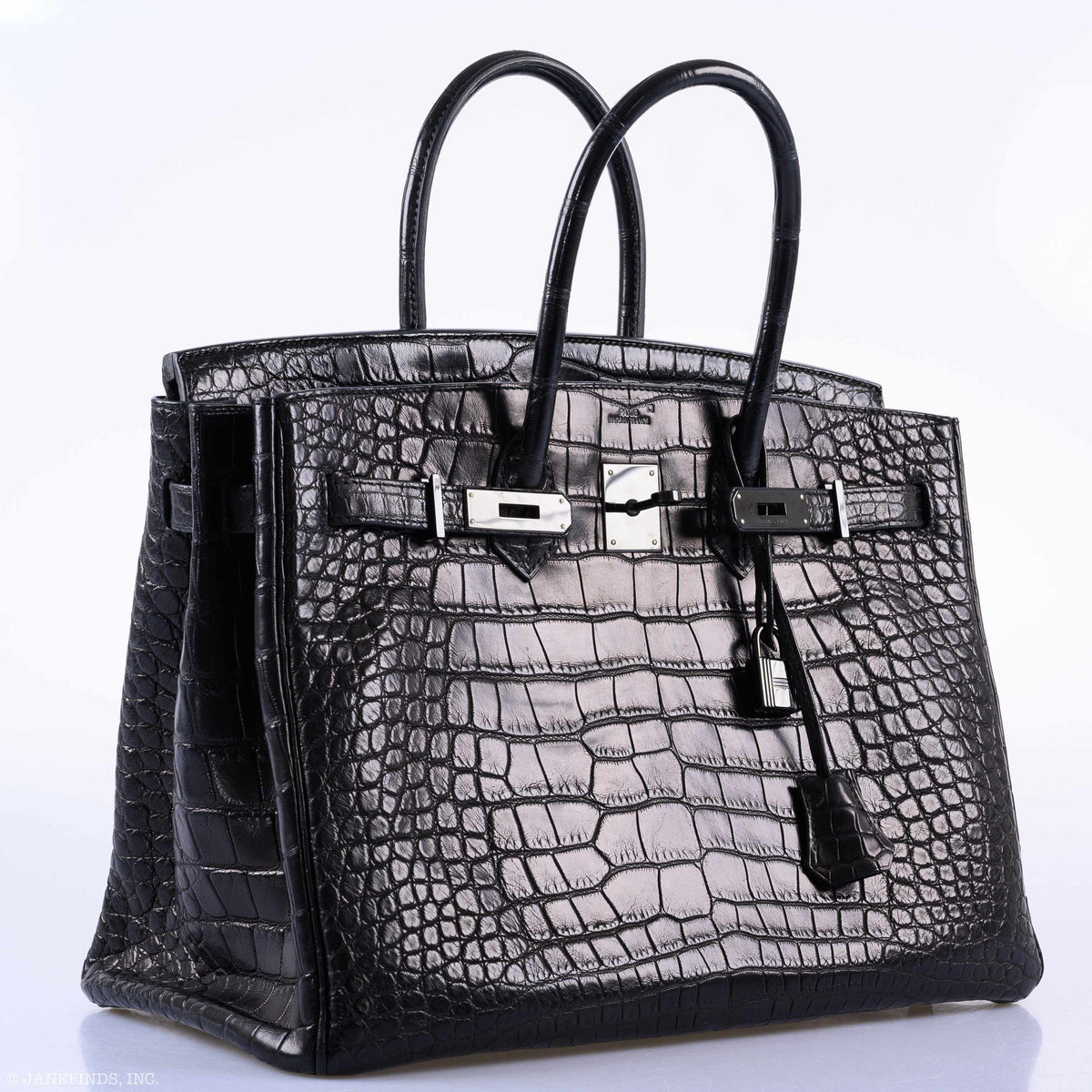 Hermes Birkin 35 SO BLACK Matte Alligator PVD Hardware Hermes