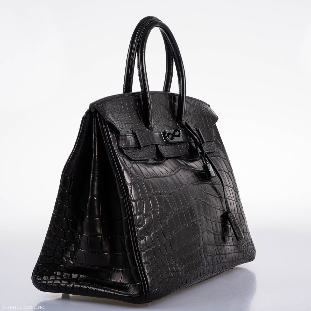 Hermes Birkin 35 SO BLACK Matte Alligator PVD Hardware Hermes