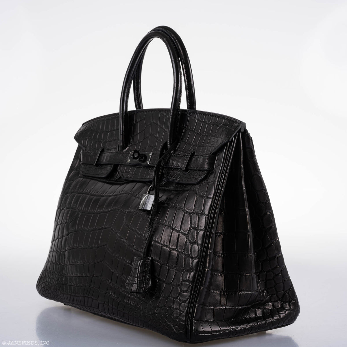 Hermes Birkin 35 SO BLACK Matte Alligator PVD Hardware Hermes