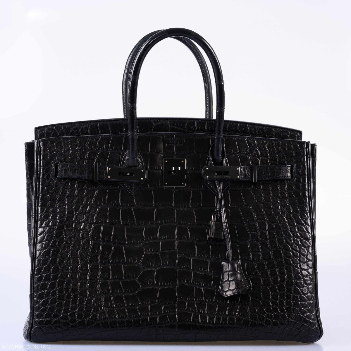 Hermes Birkin 35 SO BLACK Matte Alligator PVD Hardware Hermes