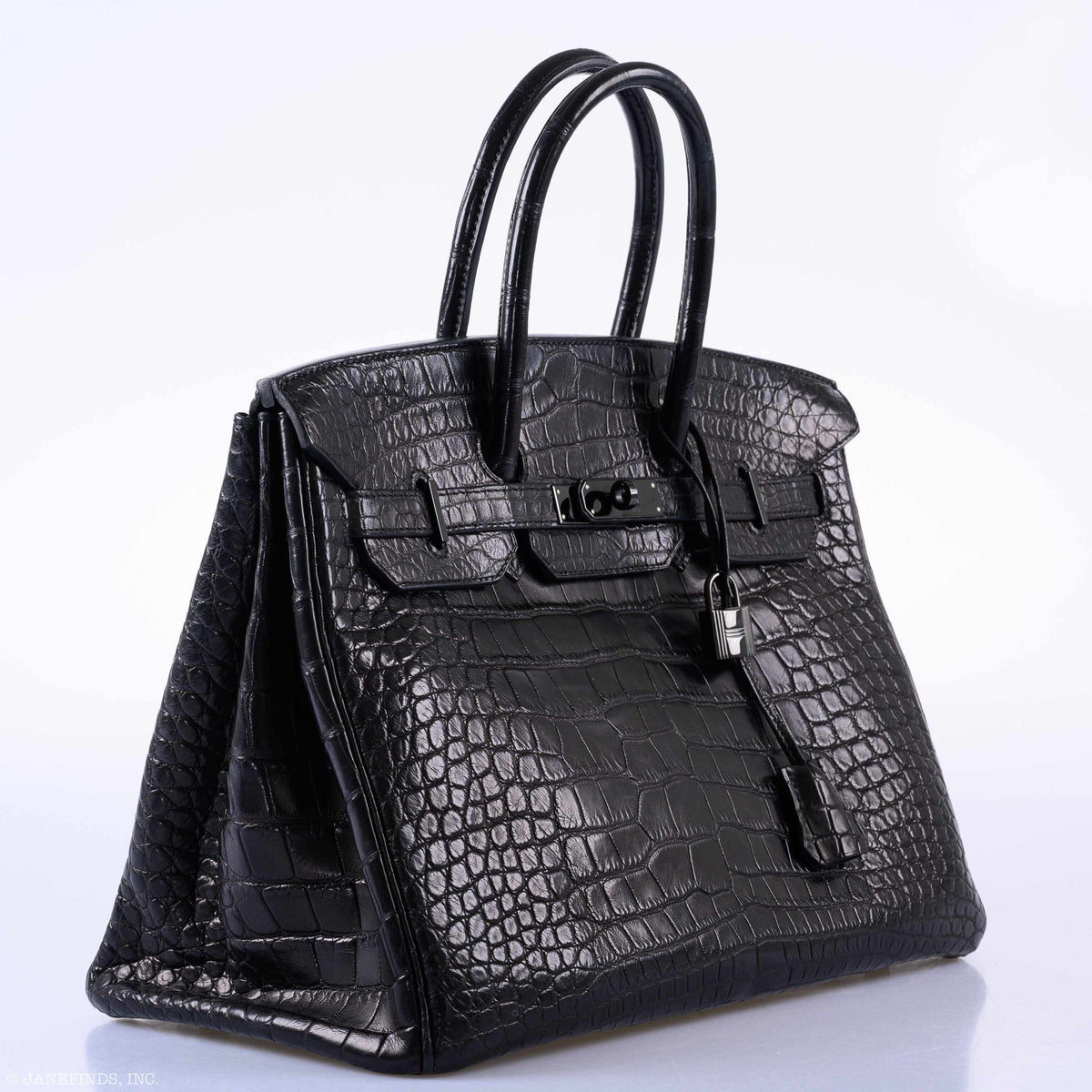 Hermes Birkin 35 SO BLACK Matte Alligator PVD Hardware Hermes