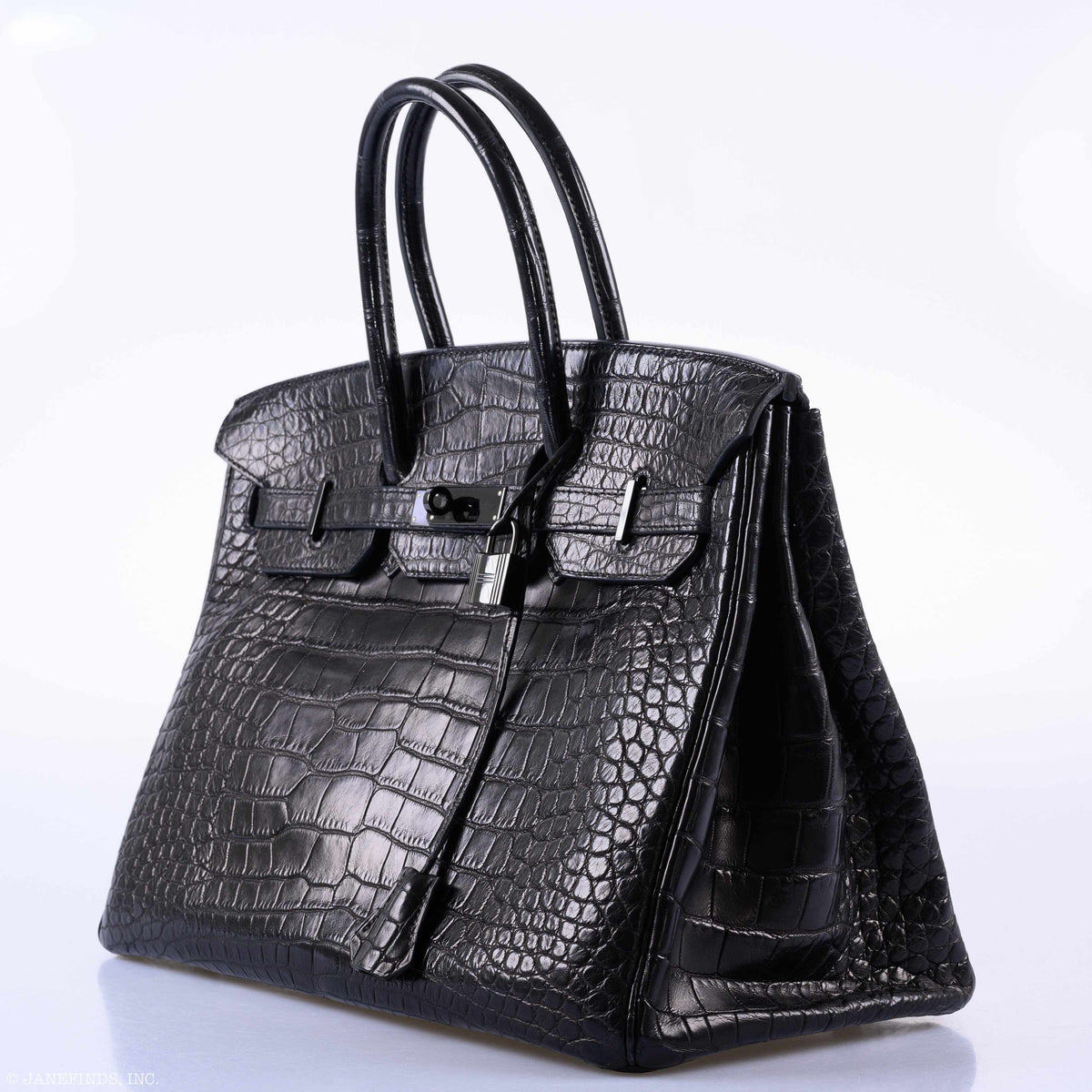 Hermes Birkin 35 SO BLACK Matte Alligator PVD Hardware Hermes