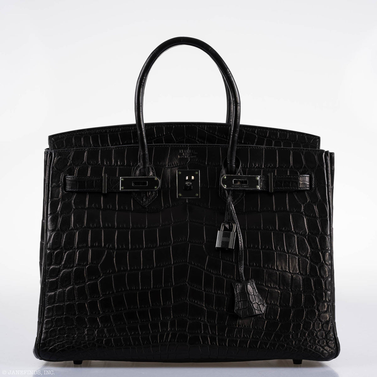 Hermes Birkin 35 SO BLACK Matte Alligator PVD Hardware Hermes