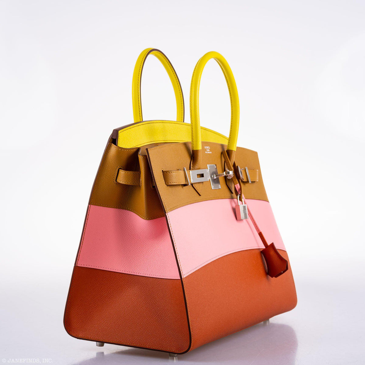 Hermes Birkin 35 Sellier "Sunrise" Rainbow Epsom Palladium Hardware Hermes