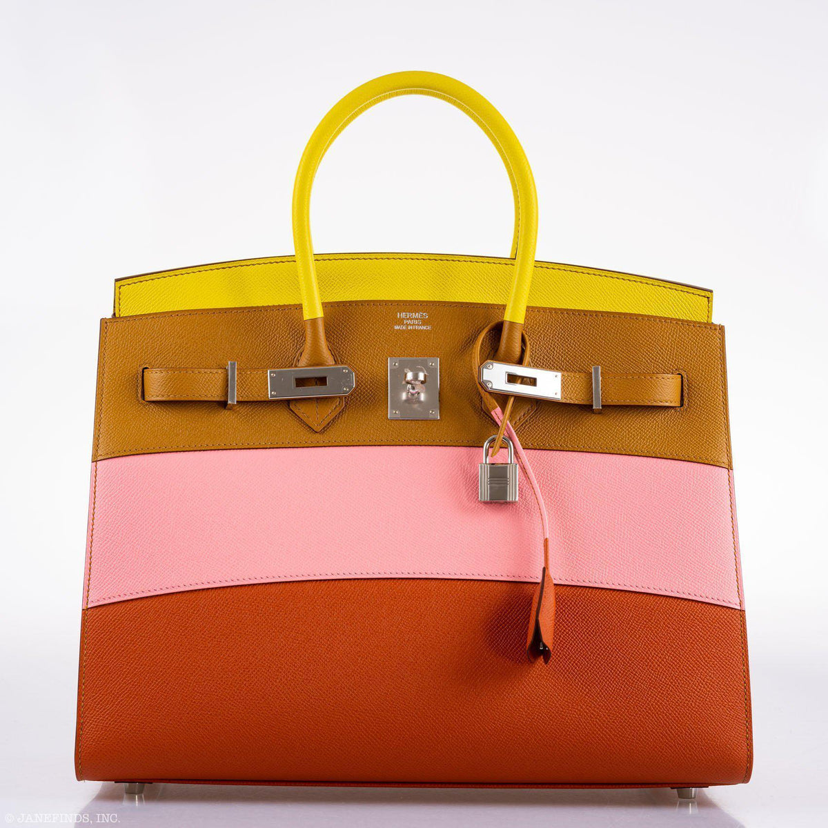 Hermes Birkin 35 Sellier "Sunrise" Rainbow Epsom Palladium Hardware Hermes