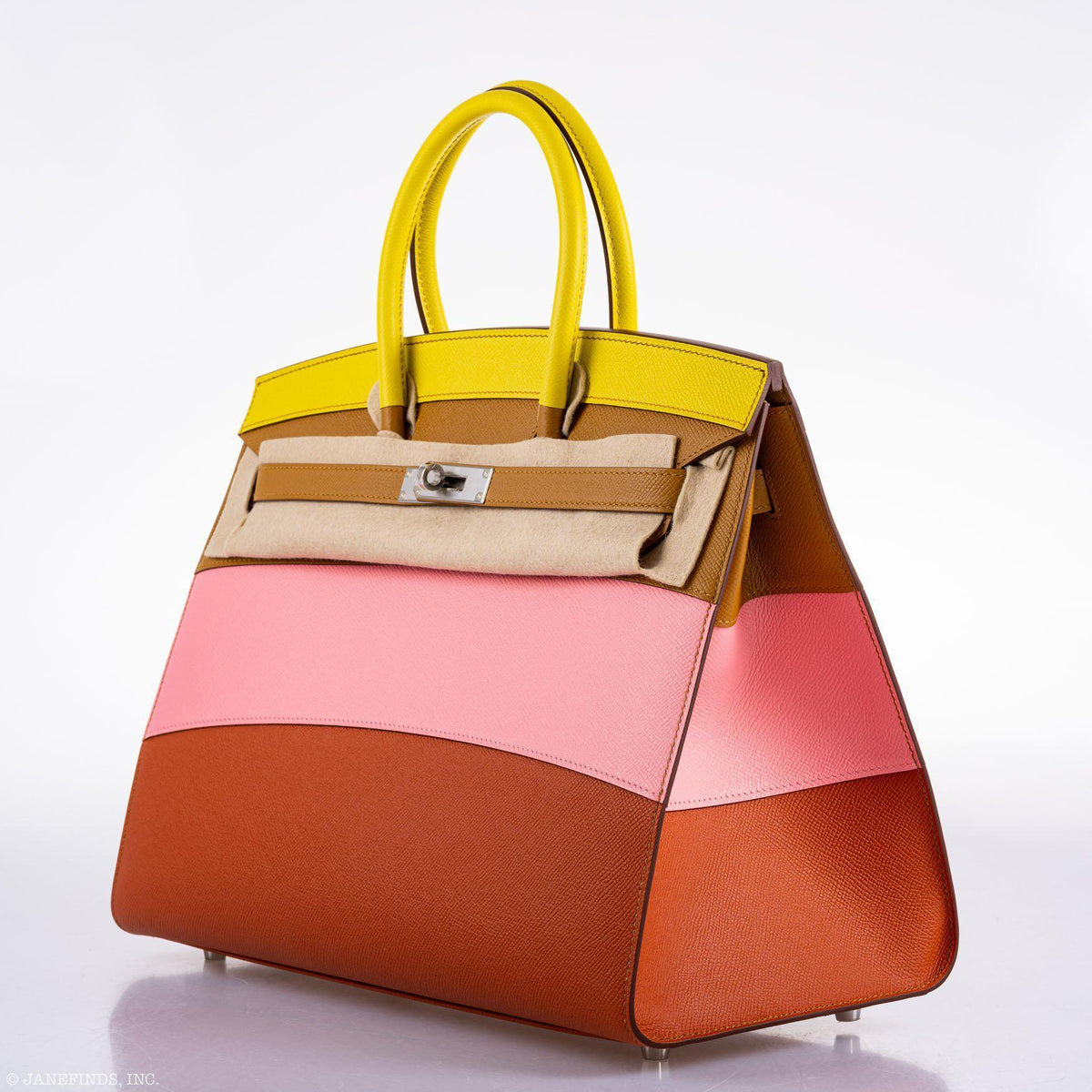 Hermes Birkin 35 Sellier "Sunrise" Rainbow Epsom Palladium Hardware Hermes