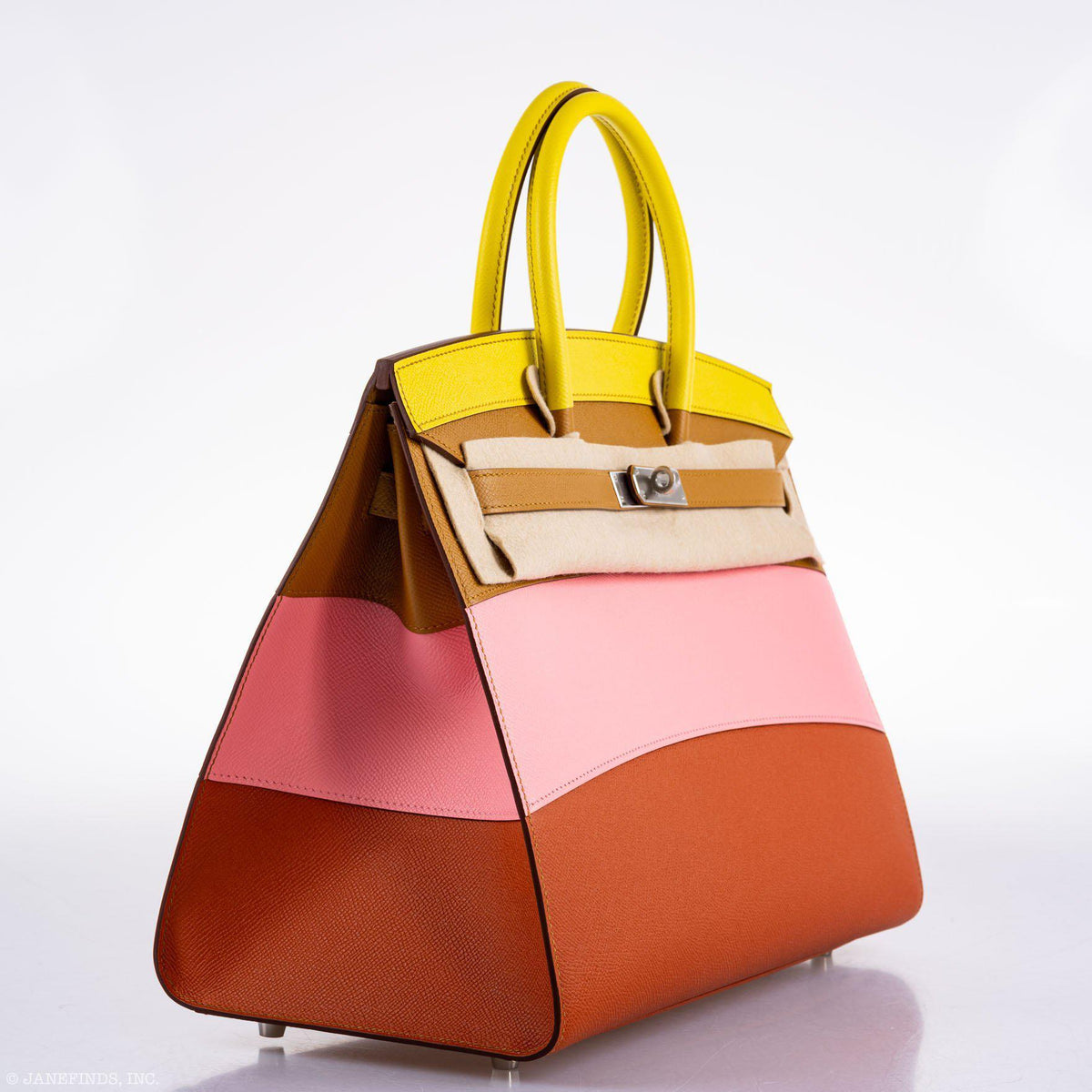 Hermes Birkin 35 Sellier "Sunrise" Rainbow Epsom Palladium Hardware Hermes