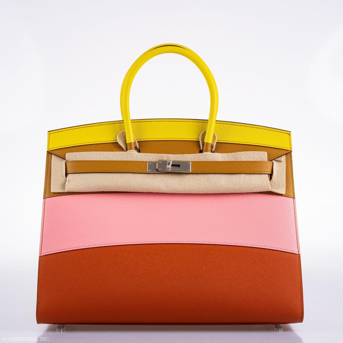 Hermes Birkin 35 Sellier "Sunrise" Rainbow Epsom Palladium Hardware Hermes