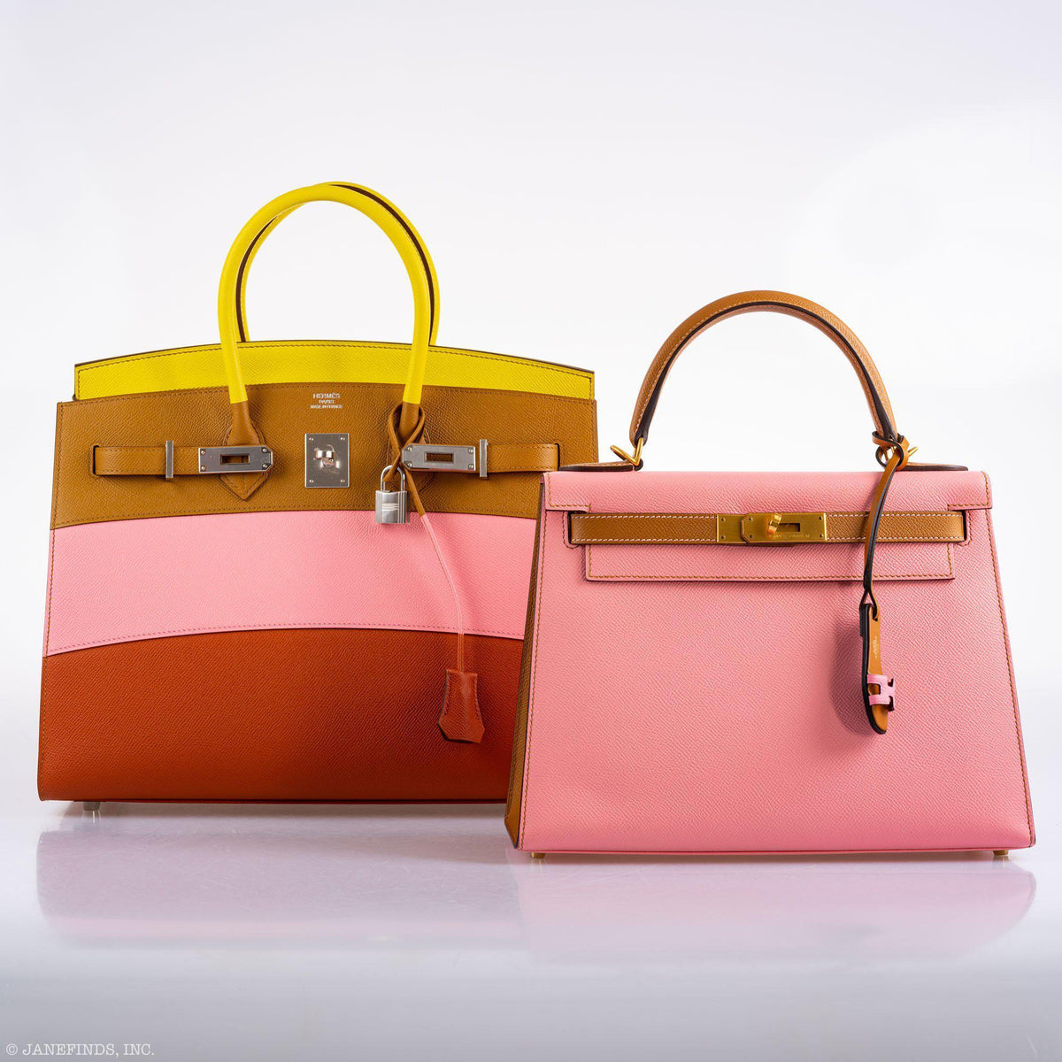 Hermes Birkin 35 Sellier "Sunrise" Rainbow Epsom Palladium Hardware Hermes