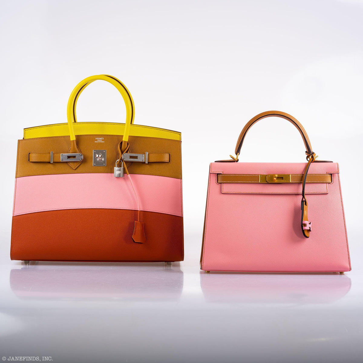 Hermes Birkin 35 Sellier "Sunrise" Rainbow Epsom Palladium Hardware Hermes