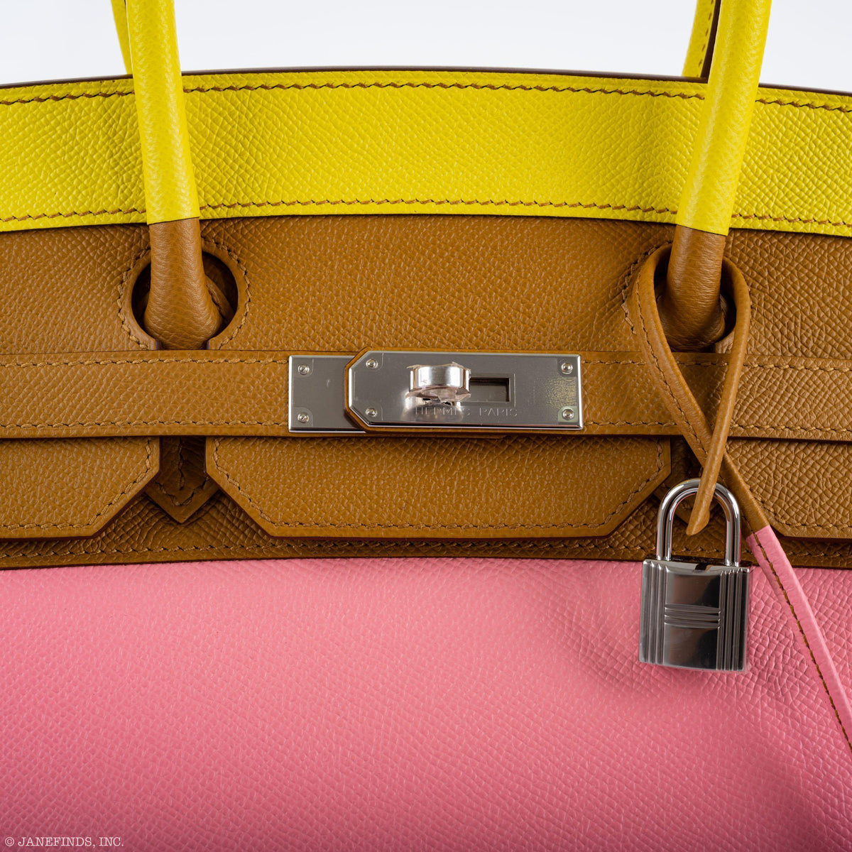 Hermes Birkin 35 Sellier "Sunrise" Rainbow Epsom Palladium Hardware Hermes