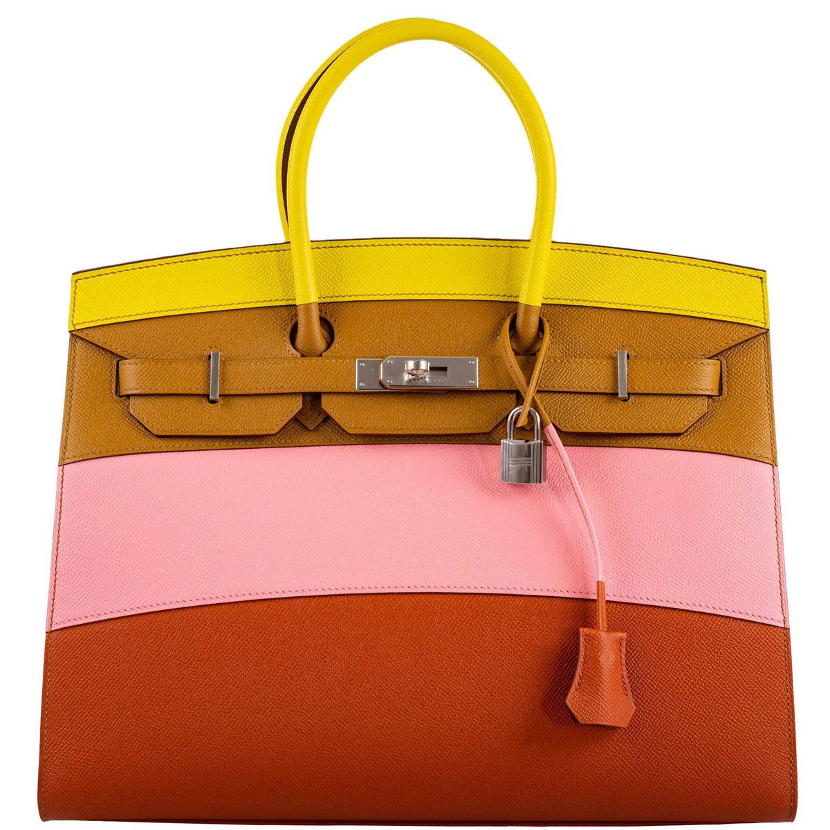 Hermes Birkin 35 Sellier "Sunrise" Rainbow Epsom Palladium Hardware Hermes