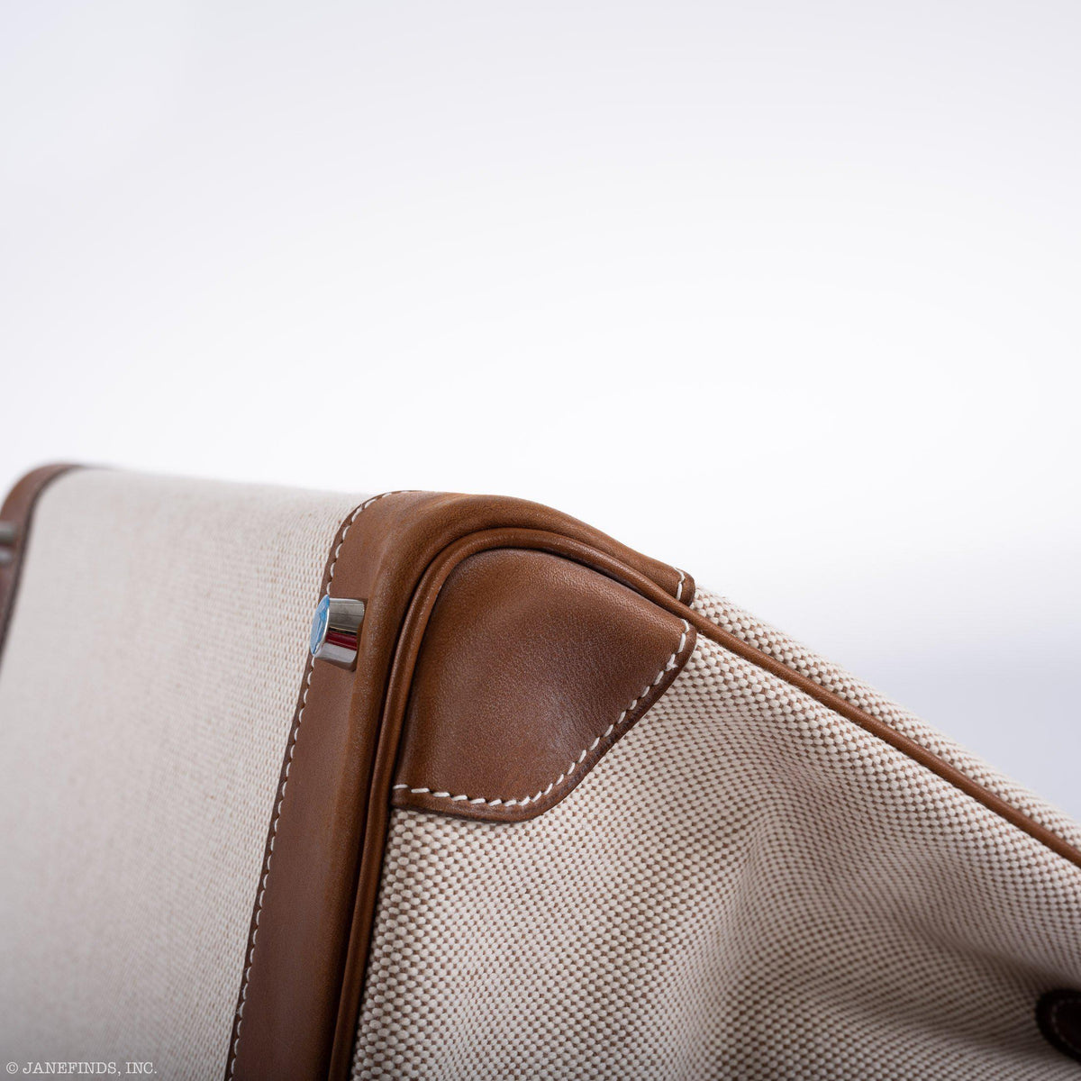 Hermes Birkin 35 Toile & Barenia with Palladium Hardware Hermes