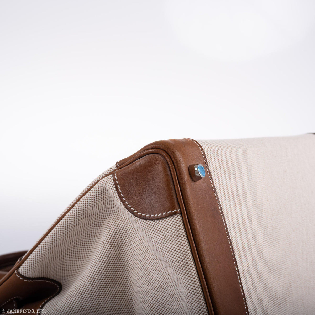 Hermes Birkin 35 Toile & Barenia with Palladium Hardware Hermes